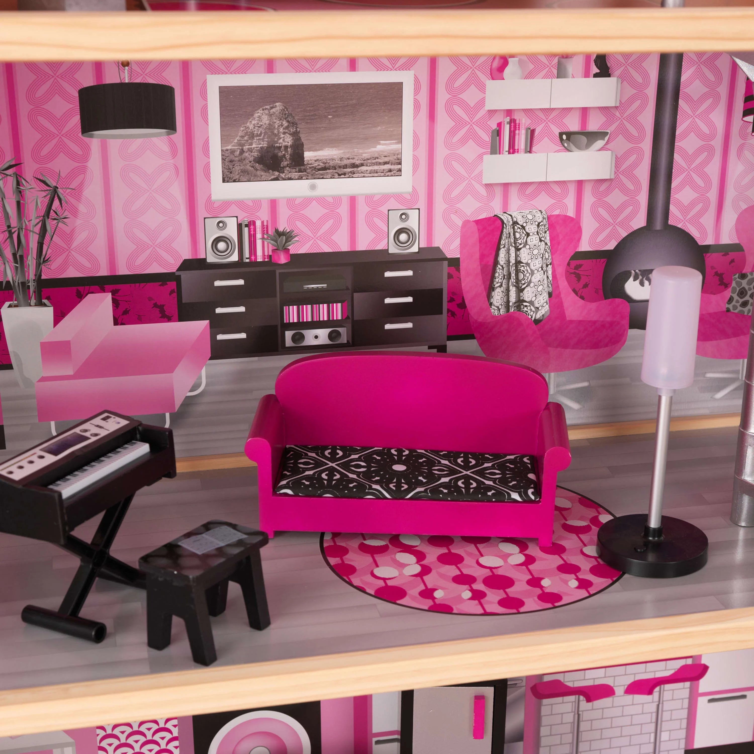 Casa de Muñecas de Madera KidKraft Sparkle Mansion con 30 Accesorios
