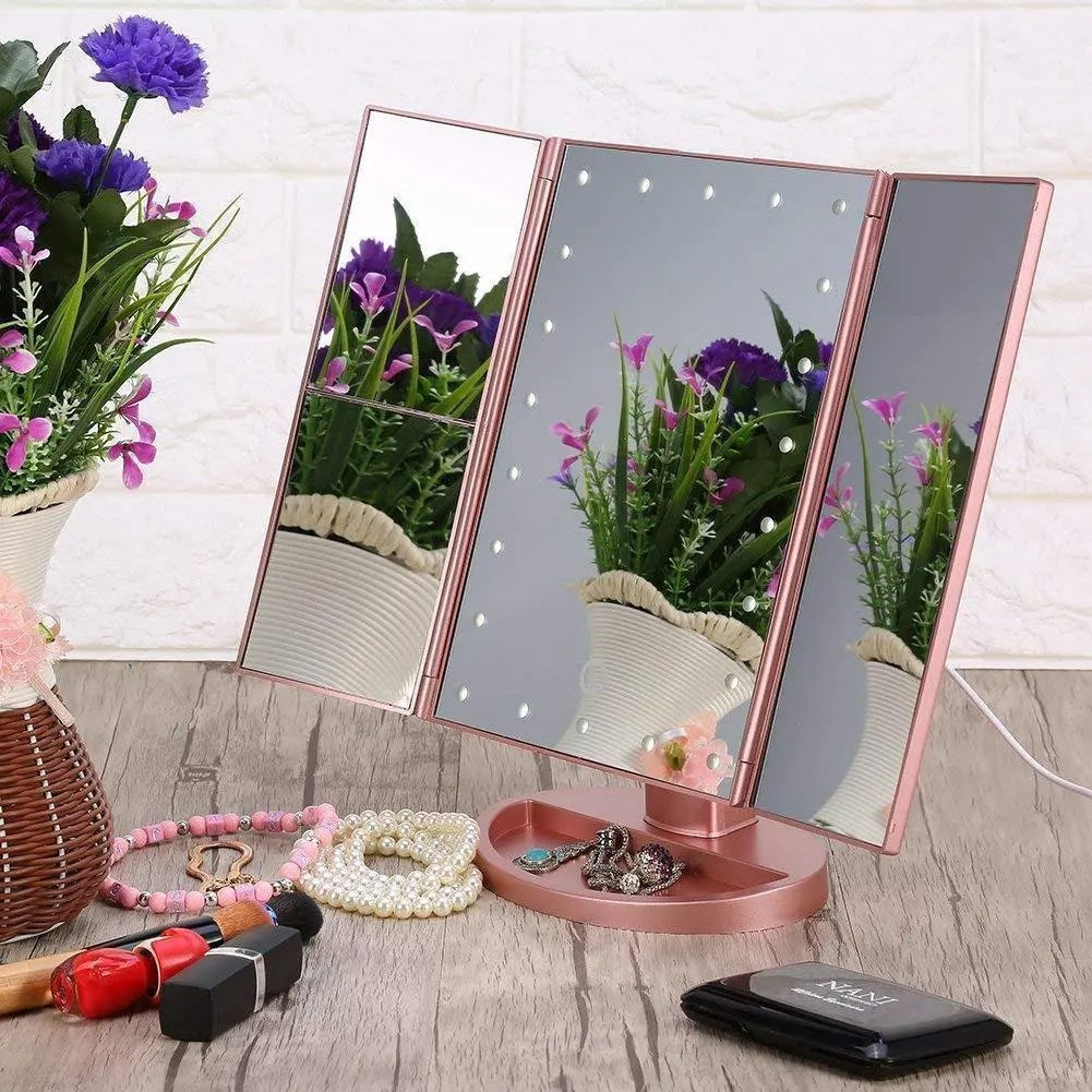 Espejo de Maquillaje con Luz – Espejo Inteligente de Tocador con Luces y Aumento 10X