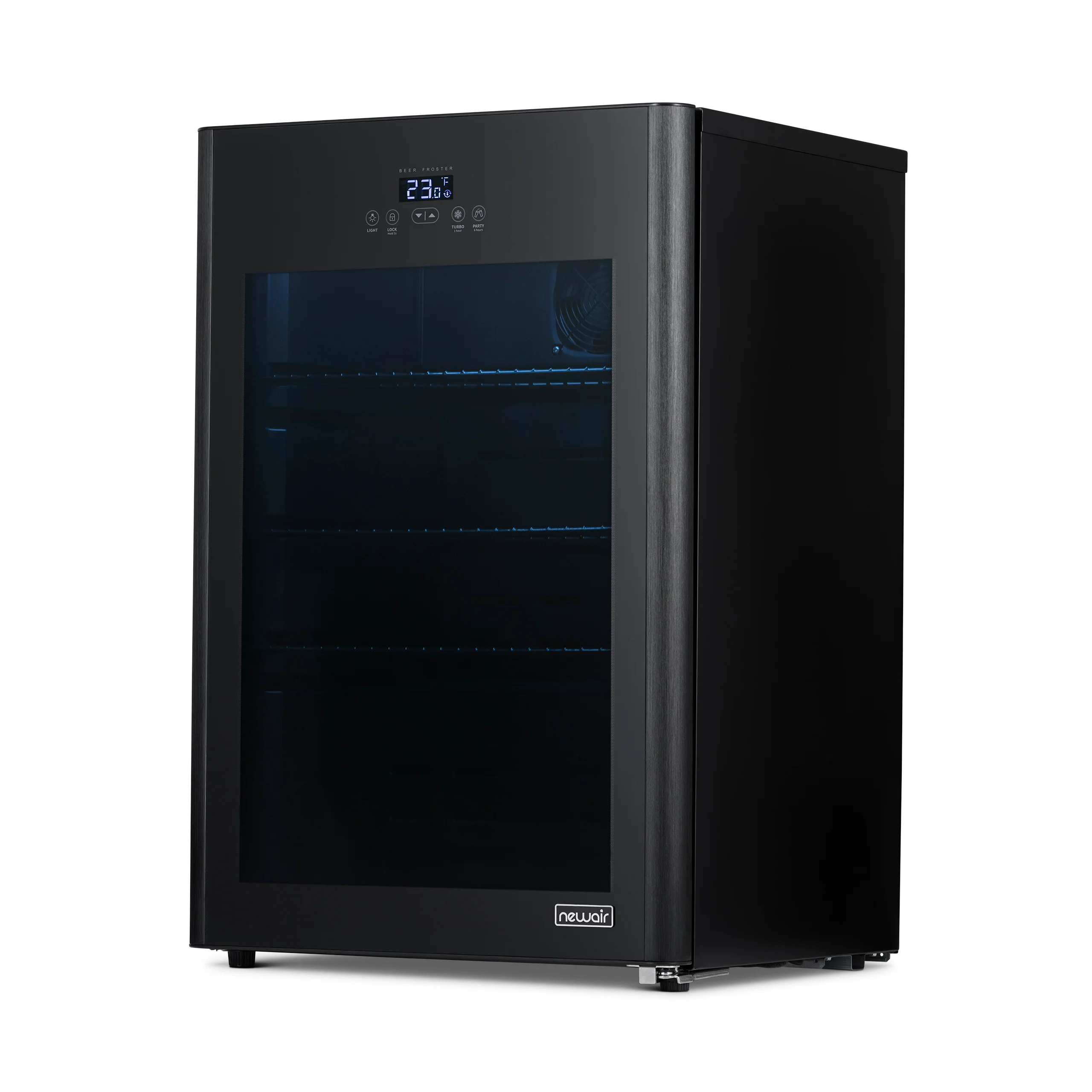 2025 Newair® Refrigerador de Bebidas Negro Independiente para 125 Latas con Función de Congelación Rápida – 22,1”