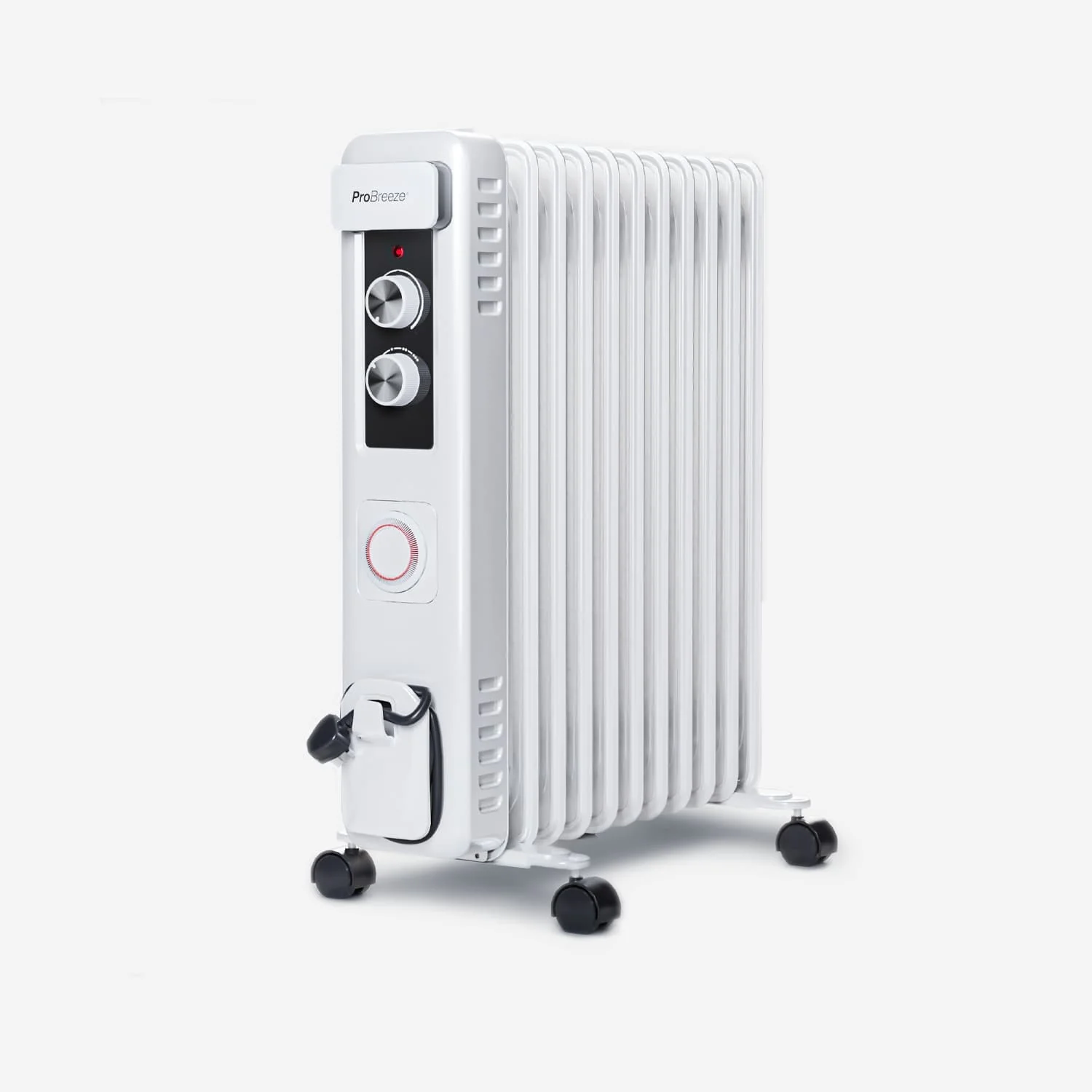 2025 Radiador de aceite 2500W, 11 aletas, con control termostático - Blanco