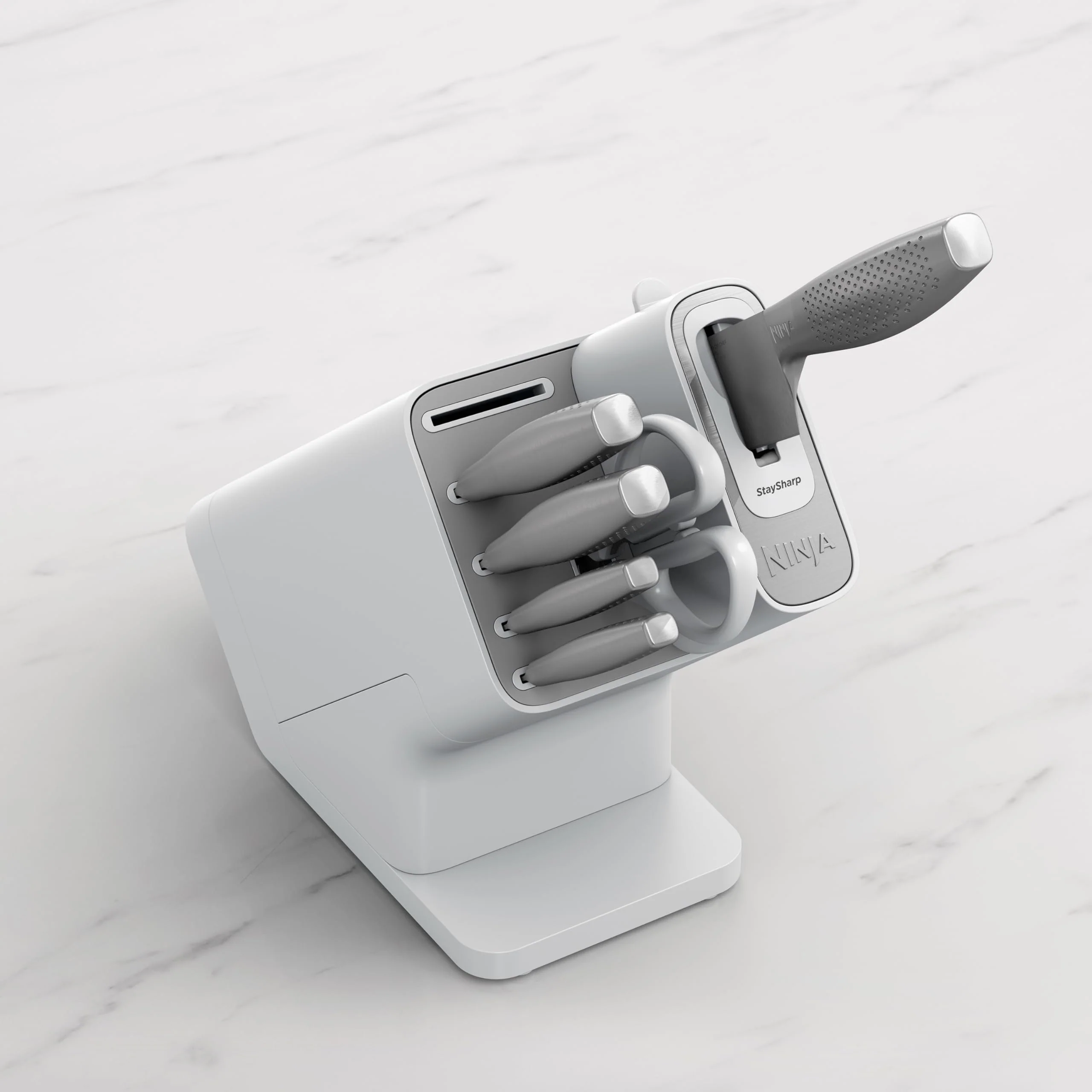 2025 Ninja Foodi MAX Freidora de Aire Doble Zona, 9,5 L cobre/negro, AF400EUCP + Set de Cuchillos Ninja StaySharp blanco, K62006EUWH + Sartén de acero inoxidable Ninja Foodi ZEROSTICK 28 cm, C60028EU