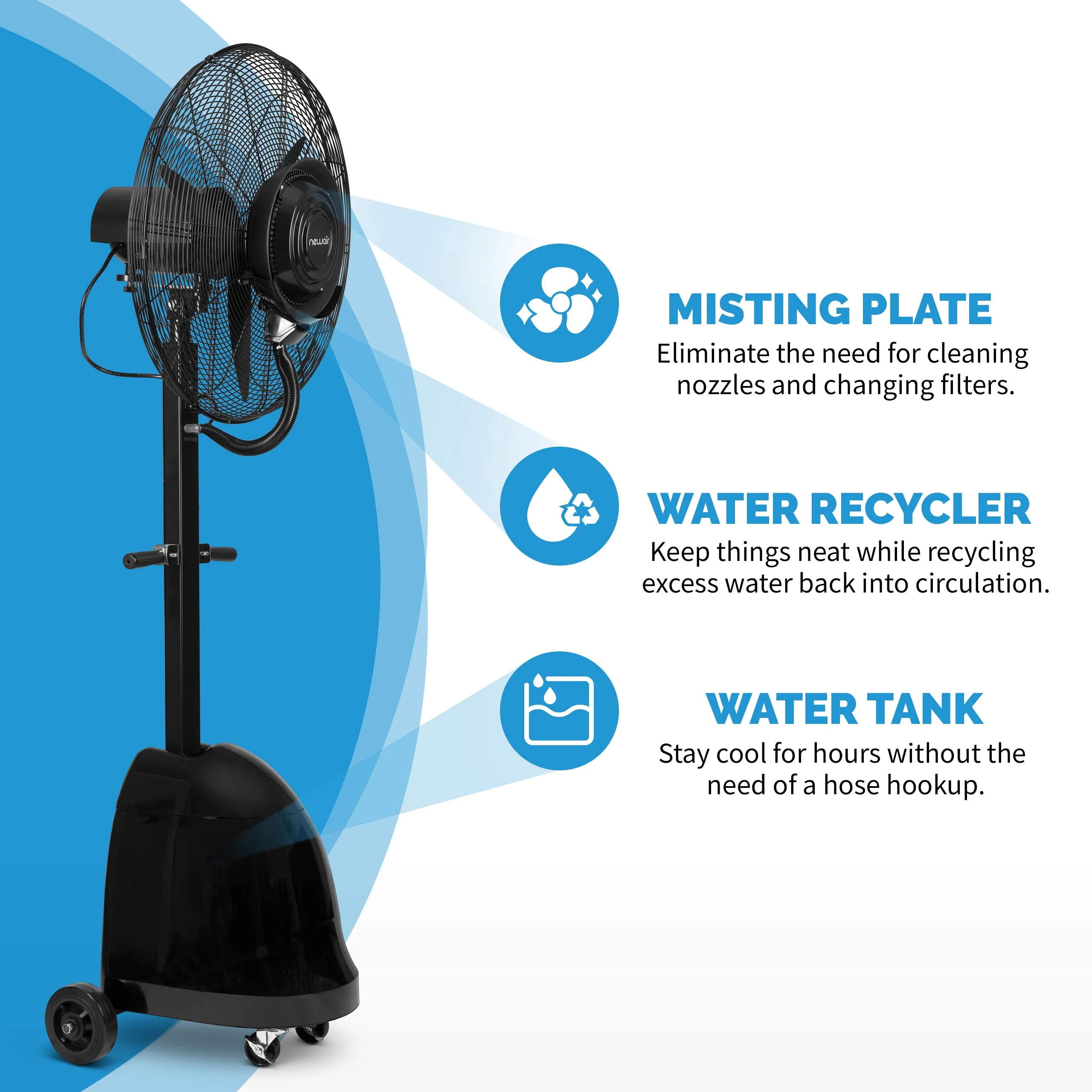 2025 Ventilador Nebulizador de Pie Newair de 26 Pulgadas