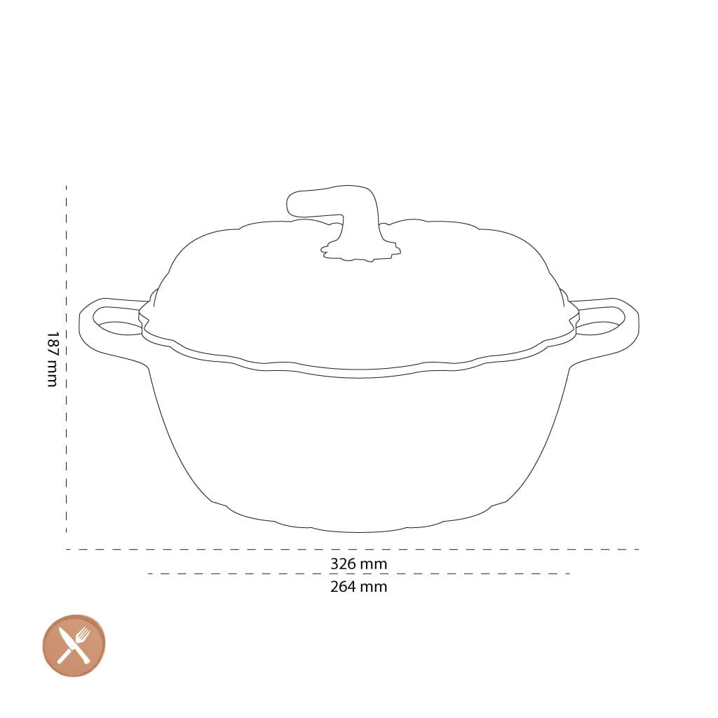 2025 Le Creuset - Cocotte / Sartén para asar Signature Calabaza naranja 24 cm 3,7 l