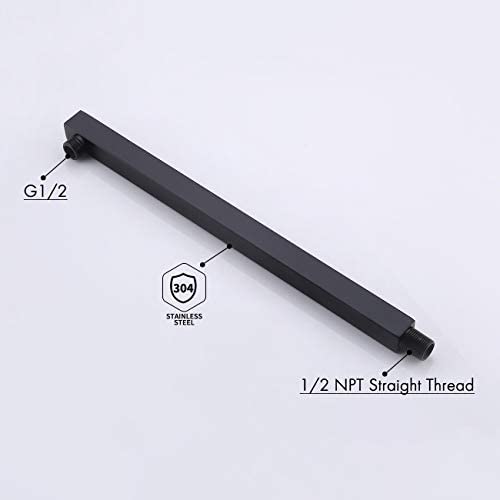 Grifo de Ducha KES Negro con Válvula de Ducha y Cabezal de Lluvia