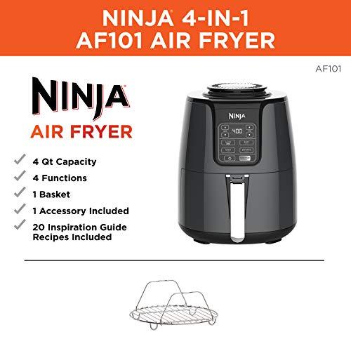 Freidora de Aire Ninja AF101, 4 Cuartos, Negro/Gris