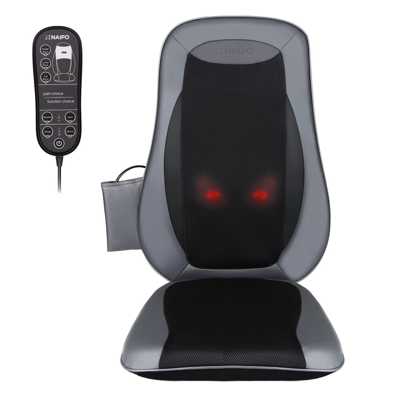 2025 Naipo MGBK-2606H Dispositivo de Masaje Shiatsu para la Espalda con Calefacción, Amasamiento Profundo, Rodamiento y Vibración