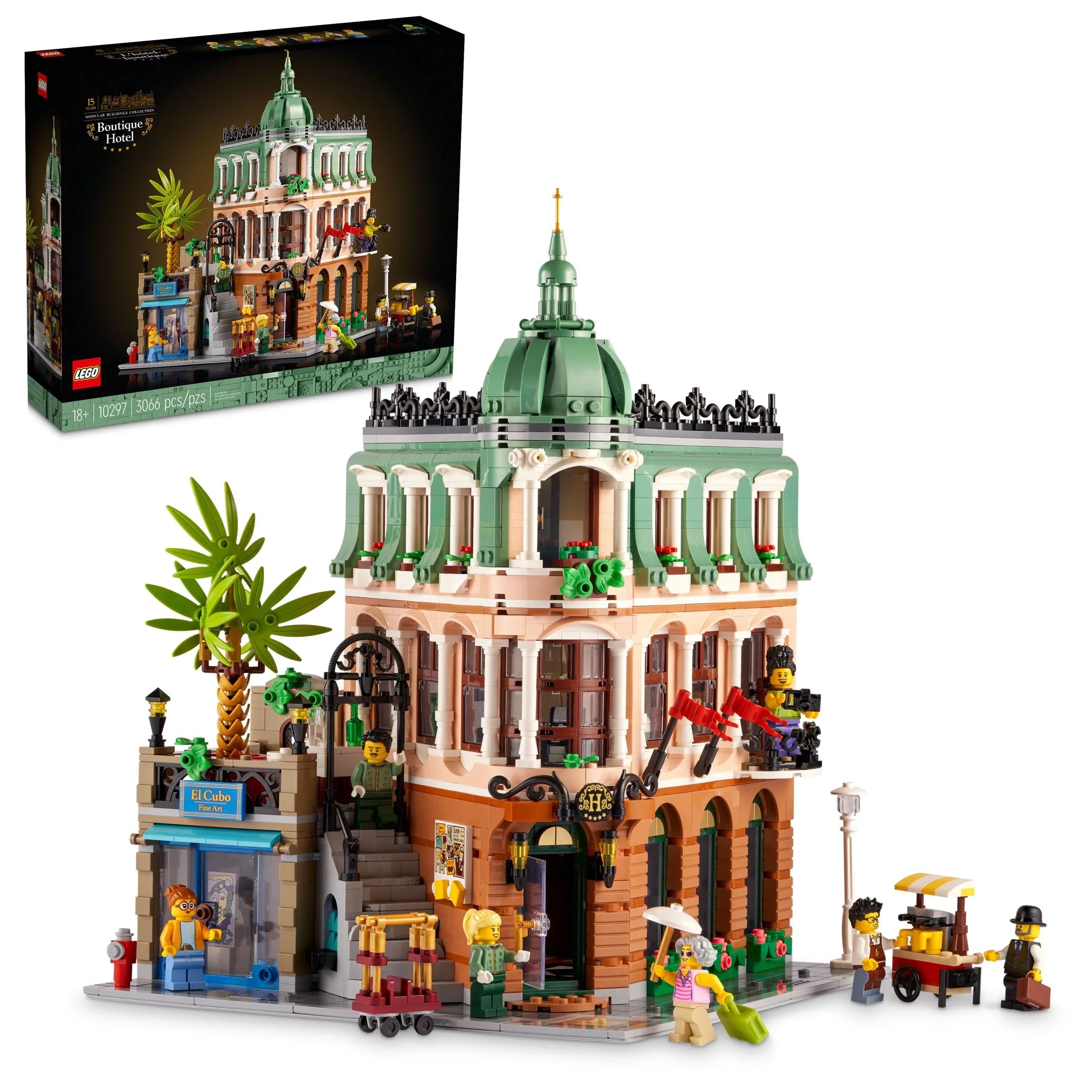 LEGO Icons Hotel Boutique 10297 – Set de Construcción Modular para Adultos, con 5 Habitaciones Detalladas Incluyendo Cuartos de Huéspedes y Galería
