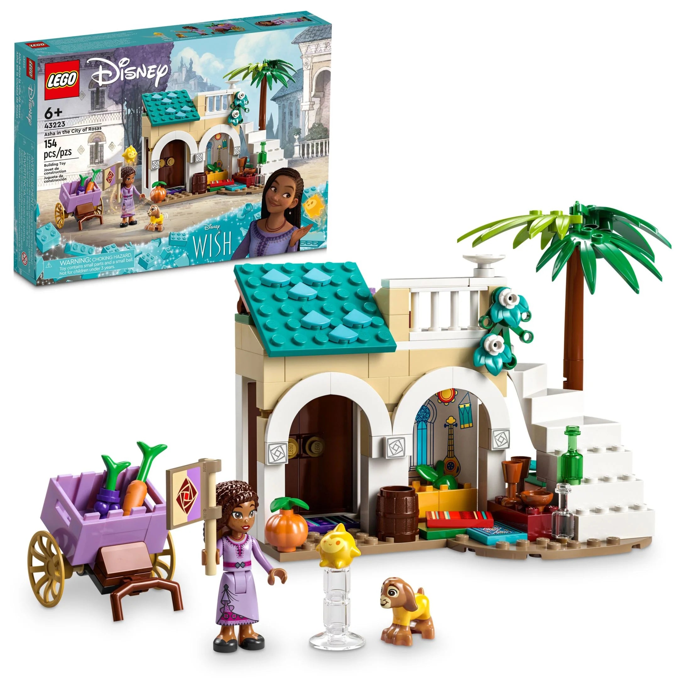 LEGO Disney Wish: Asha en la Ciudad de Rosas 43223 Set de Construcción, Un Modelo Construible de la Película de Disney para Inspirar Aventuras y Juego Creativo, Un Divertido Regalo para Niños y Fans a Partir de 6 Años