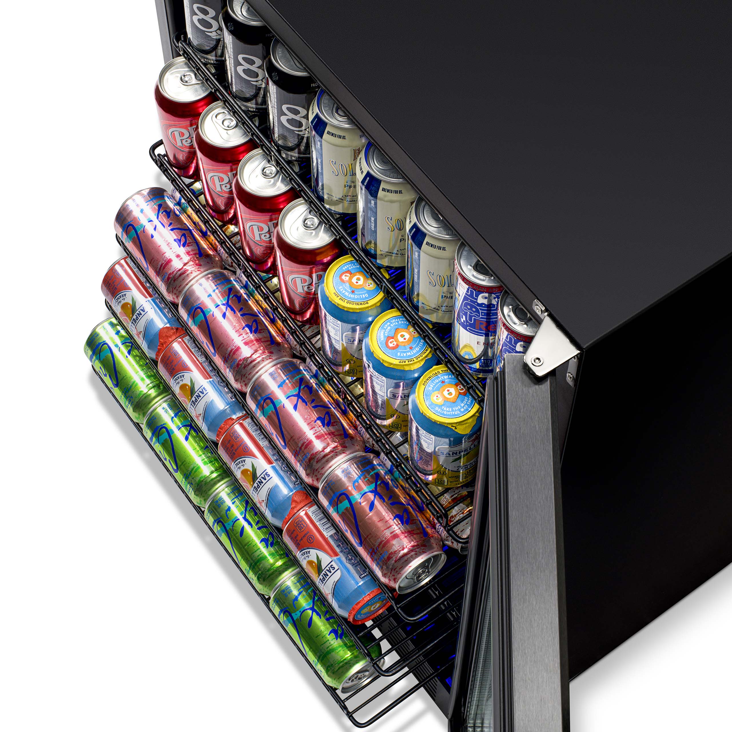 2025 Refrigerador Empotrable Newair® de 177 Latas – 24” – Acero Inoxidable Negro