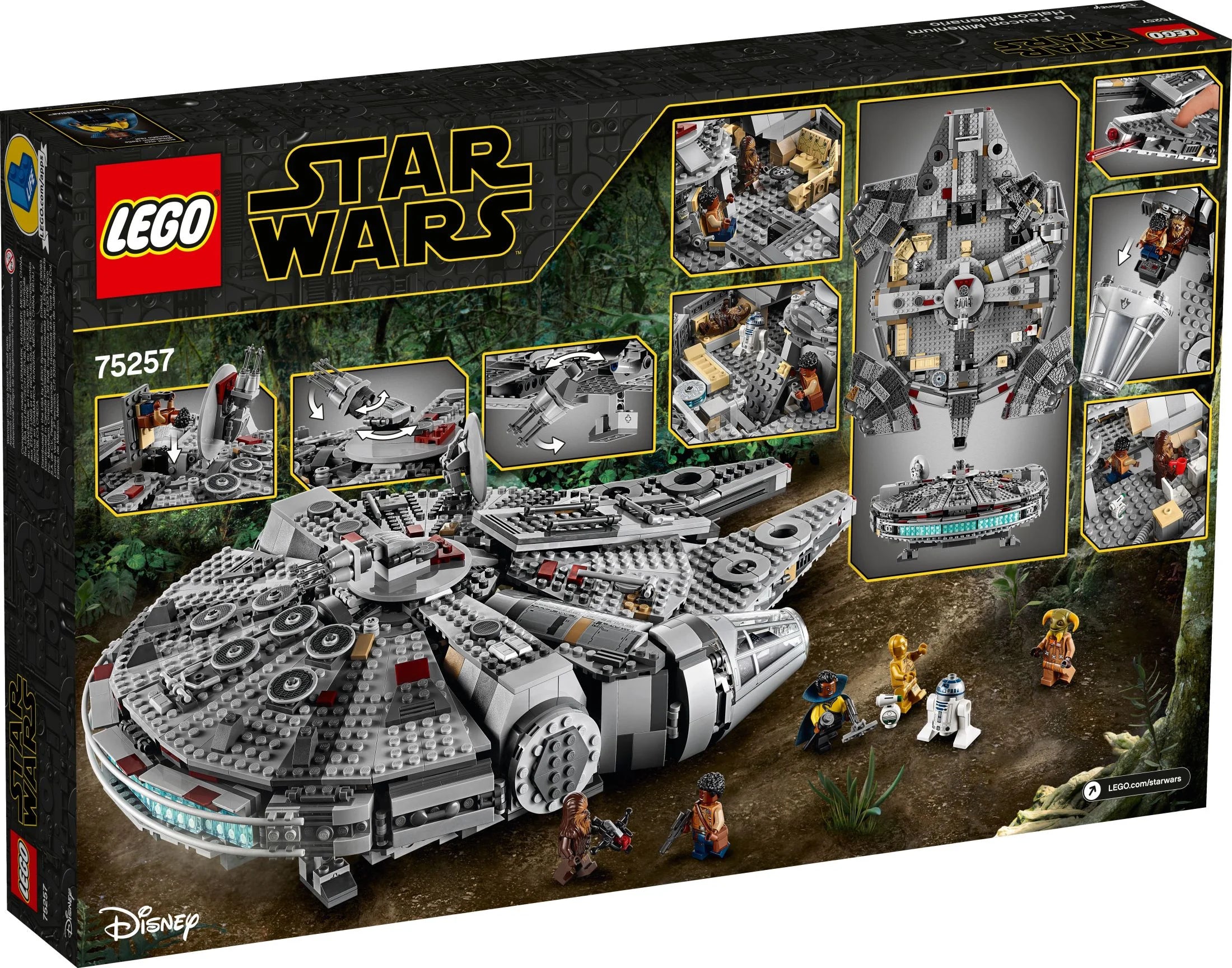 LEGO Star Wars Halcón Milenario 75257 Set de Construcción – Modelo de Nave Espacial con Minifiguras de Finn, Chewbacca, Lando Calrissian, Boolio, C-3PO, R2-D2 y D-O, Colección de la Película El Ascenso de Skywalker