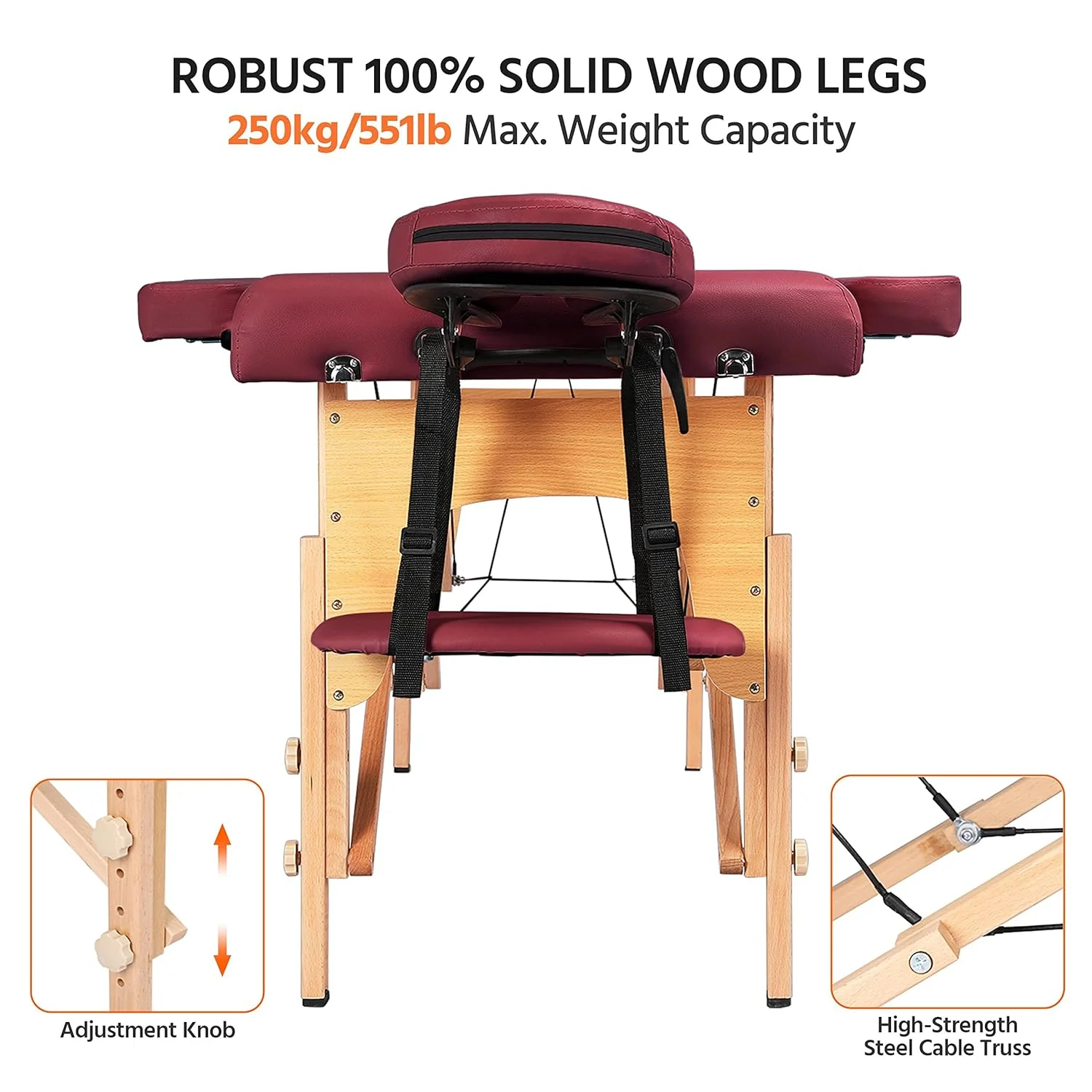 Mesa de Masajes Yaheetech – Mesa Plegable Portátil para Tratamientos, Pestañas, Spa – Mesa de Masaje Ajustable en 2 Secciones con Bolsa No Tejida, 24 pulgadas, Negra