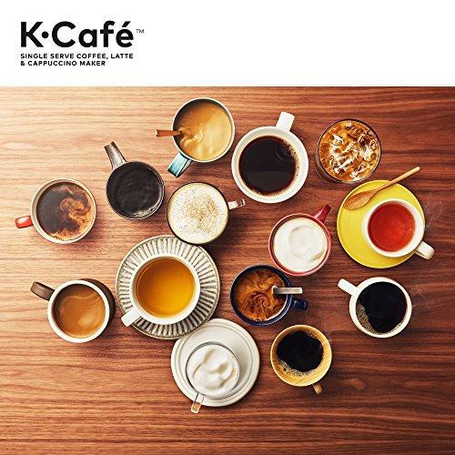 Keurig K-Cafe Cafetera de Una Taza K-Cup, para Café, Latte y Cappuccino, Incluye Espumador Apto para Lavavajillas, Capacidad para Shot de Café, Compatible con Todas las Cápsulas K-Cup, Carbón Oscuro