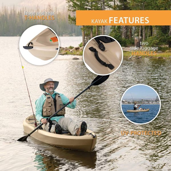 Lifetime 90806 Tamarack Angler 100 Kayak de Pesca 2 Paquetes (Remos Incluidos)