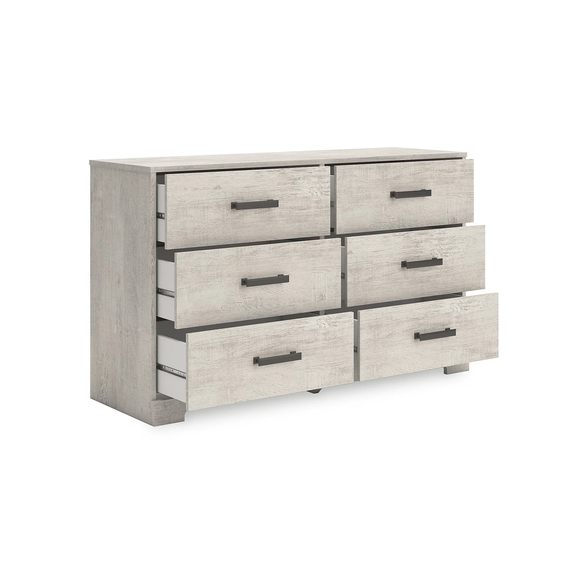 Cajonera Shawburn de 6 Cajones Estilo Granja Moderna de Signature Design by Ashley, Acabado Blanco Roto