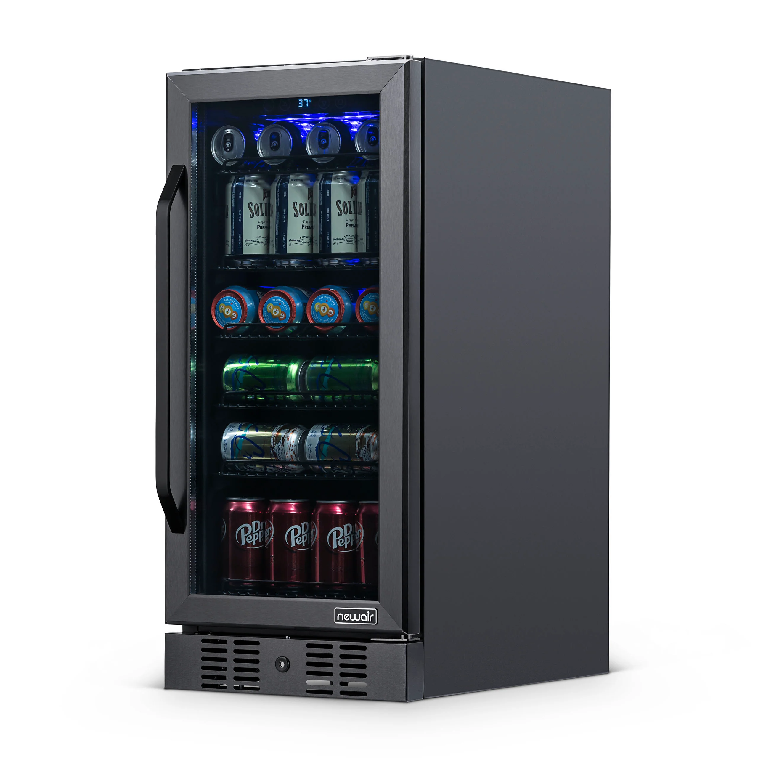 2025 Newair® Refrigerador Empotrable Negro para Bebidas – 96 Latas – 15 Pulgadas