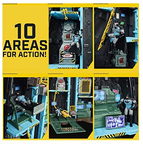 Batman, Bat-Tech Batcueva – Set de Juego Gigante Transformable con Figura Exclusiva de Batman de 4” y Accesorios