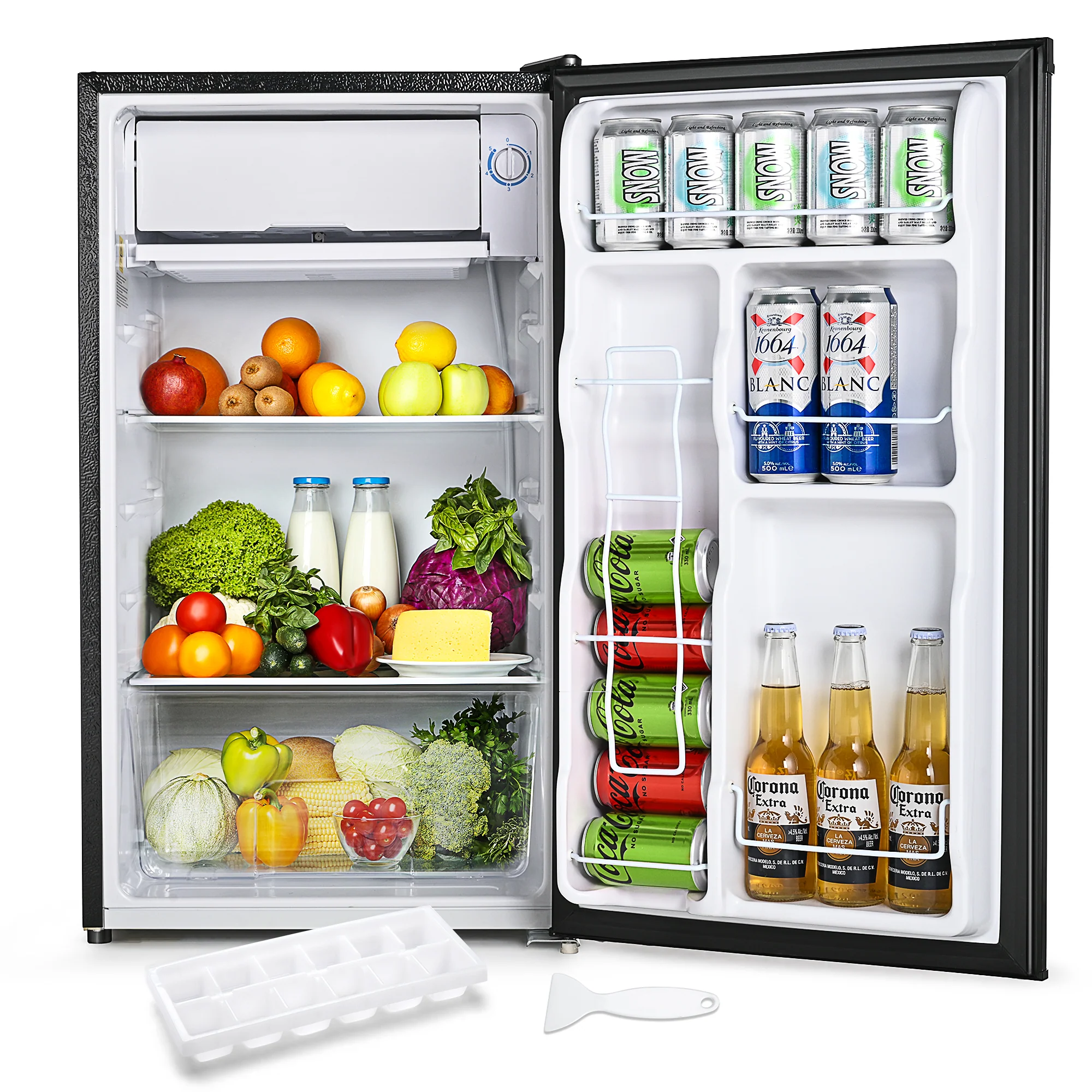 2025 Mini refrigerador EUHOMY con congelador compacto, puerta única