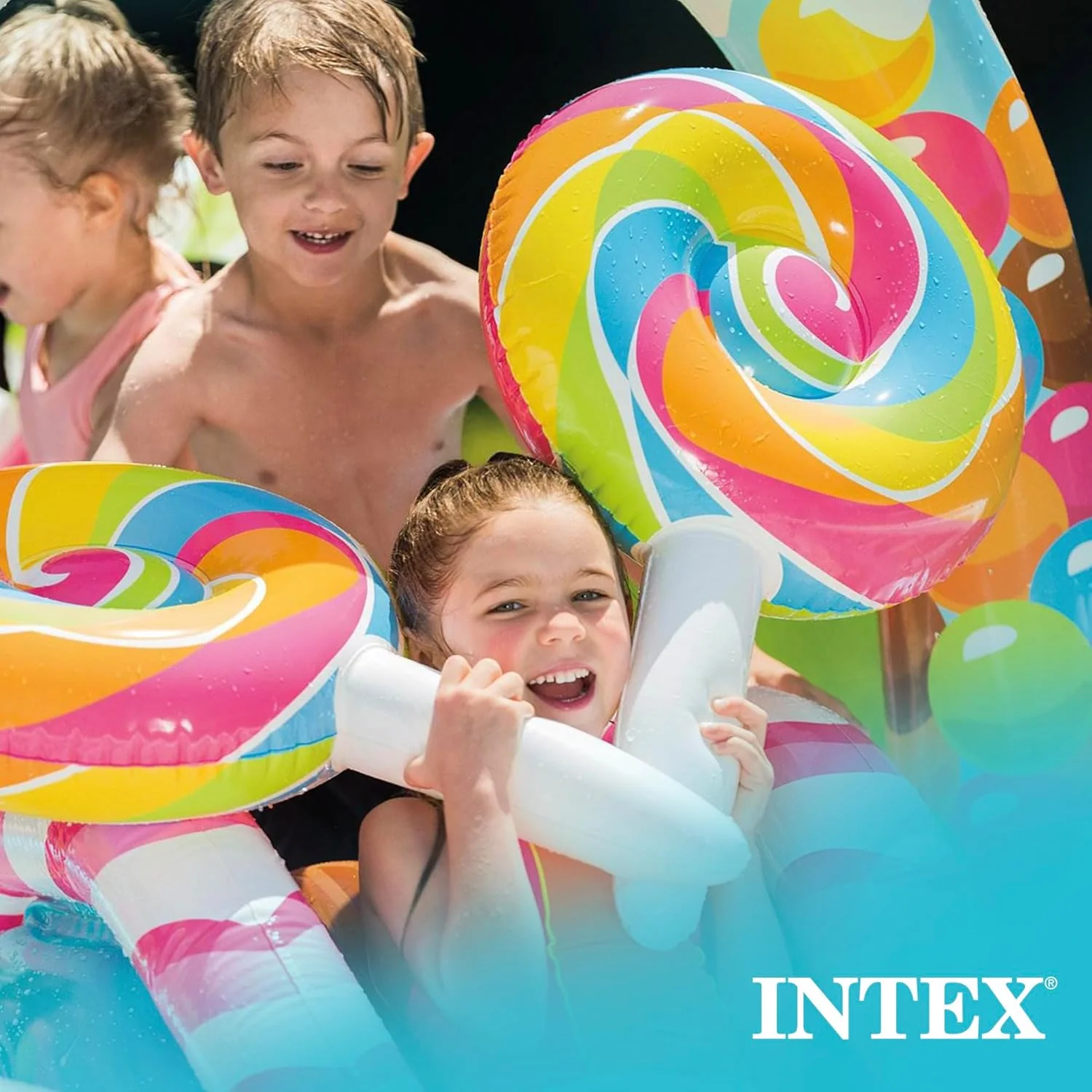 Intex Área de Juego Inflable Jungle Adventure – Piscina con Tobogán y Juegos de Agua para Niños
