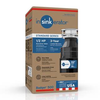 InSinkErator Badger 500 – Triturador de Desperdicios de Cocina de Alimentación Continua 1/2 HP