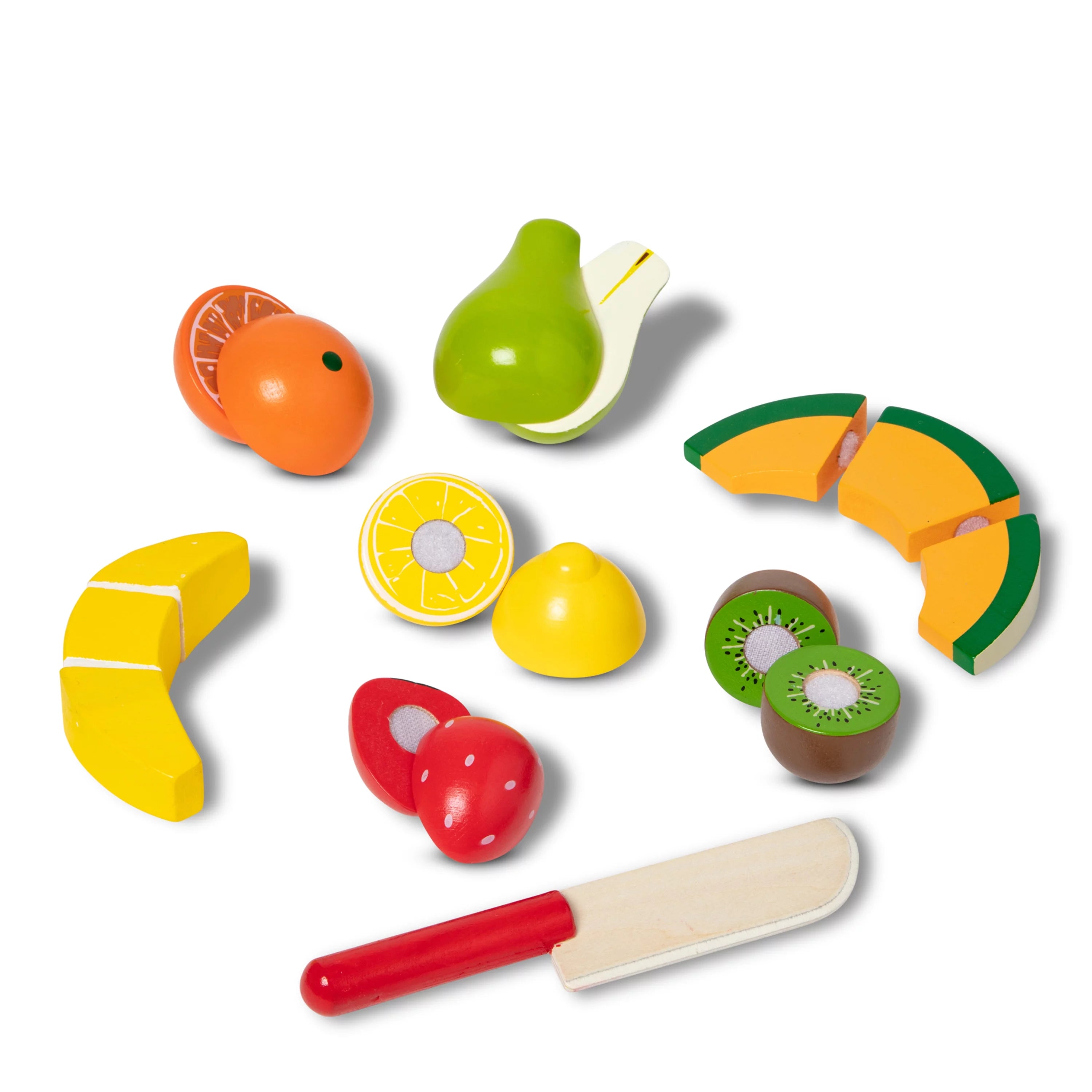 Melissa & Doug Set de Cortar Frutas – Accesorio de Cocina de Juguete de Madera, Multicolor
