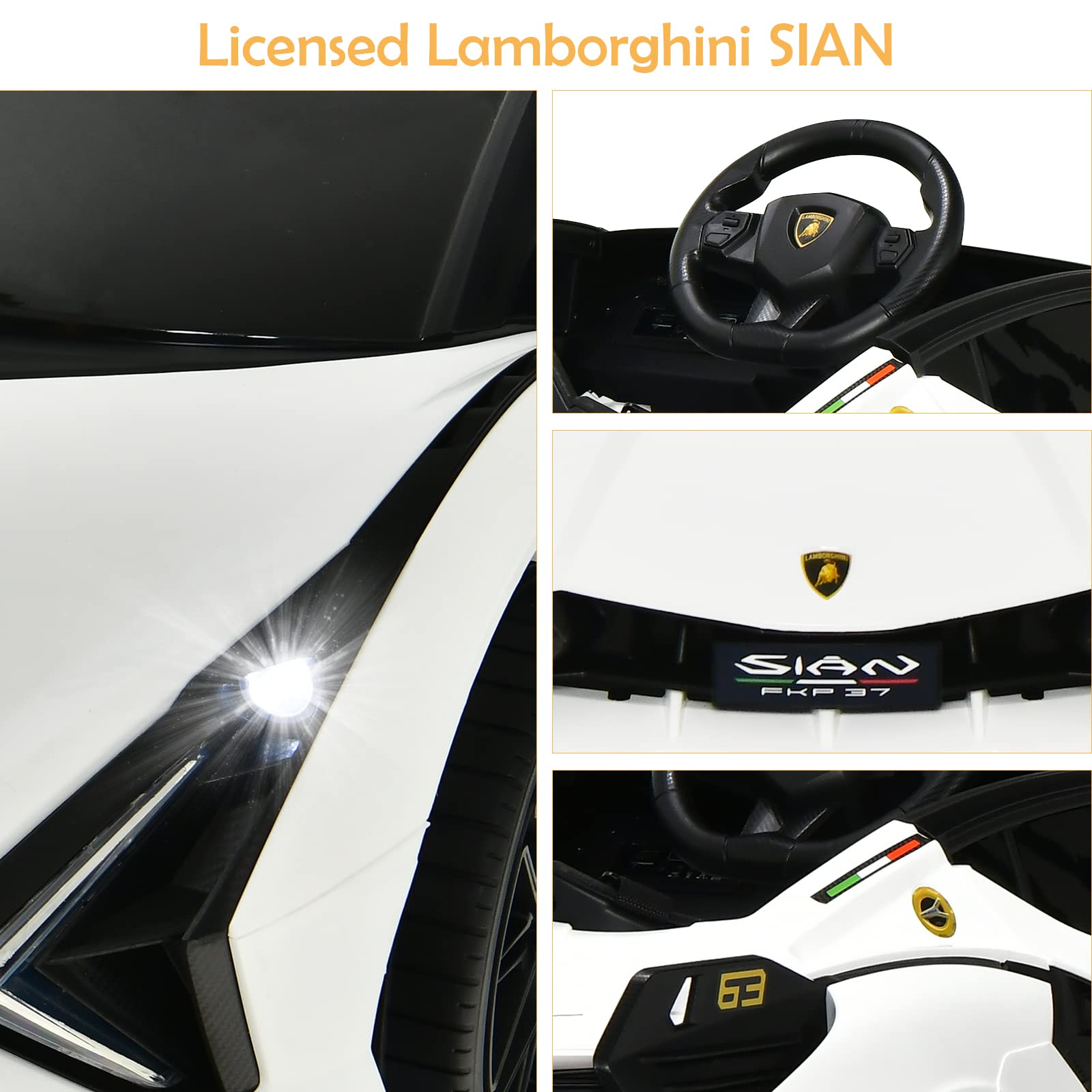 Lamborghini Licenciado Eléctrico con Suspensión y Bluetooth
