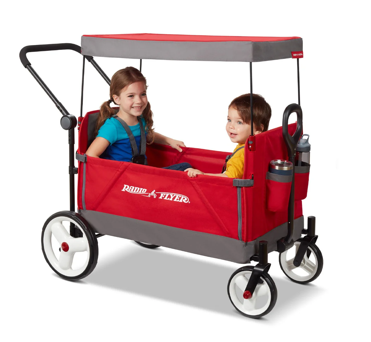 2025 Convertible Stroll 'N Wagon – Dirección Versátil, Plegado Fácil, Seguridad y Comodidad para Toda la Familia