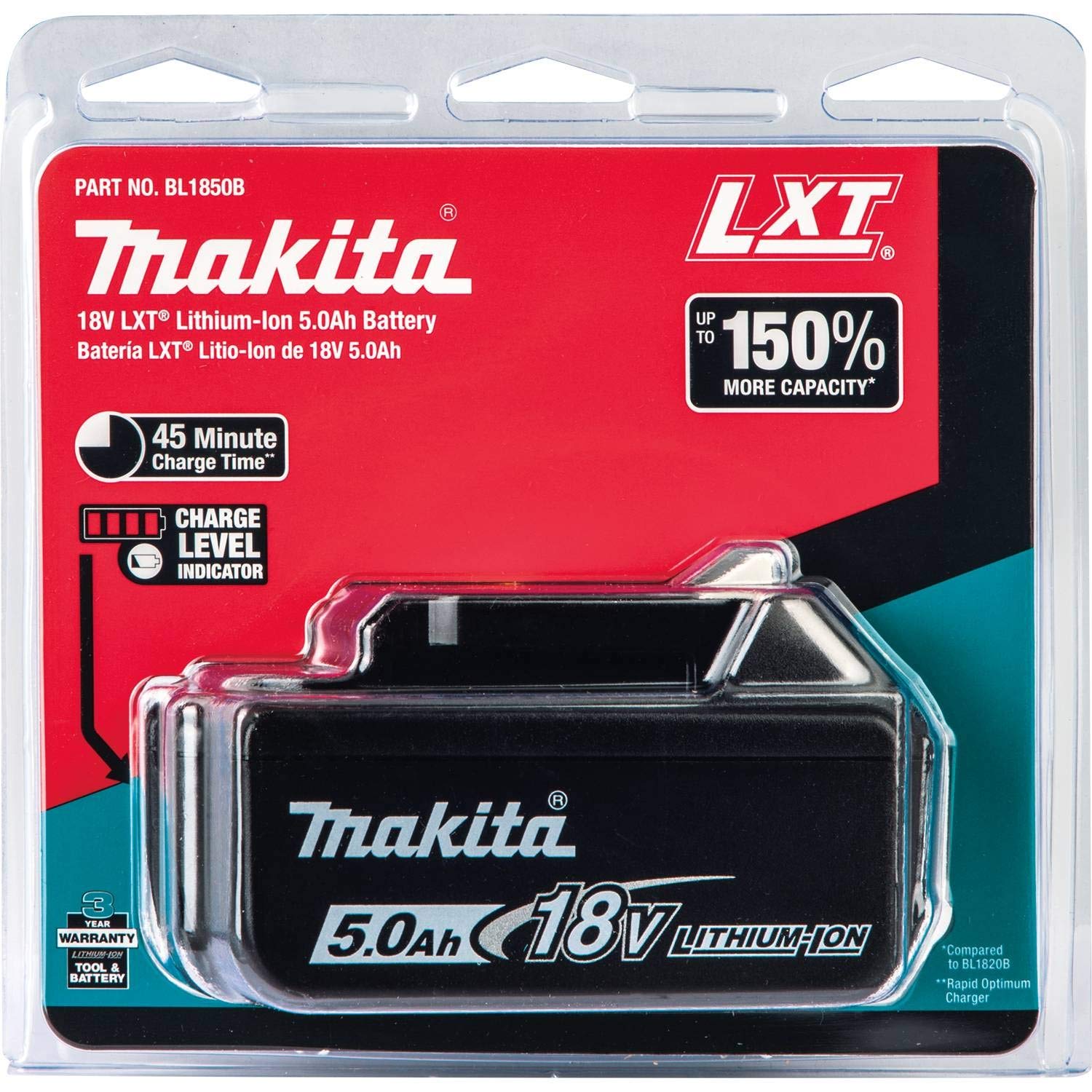 2025 Batería de Ion de Litio Makita BL1850B de 5.0Ah