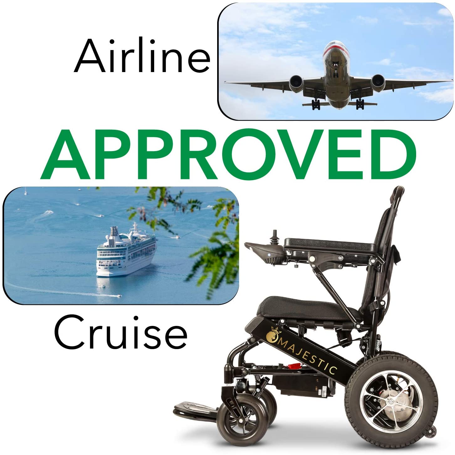 2025 Nueva Silla de Ruedas Eléctrica Plegable Ultra Ligera, Silla de Ruedas Eléctrica, Aprobada por la FDA y Permitida para Viajes Aéreos, Resistente, Motorizada, Portátil, Power (Ancho de Asiento de 17.5