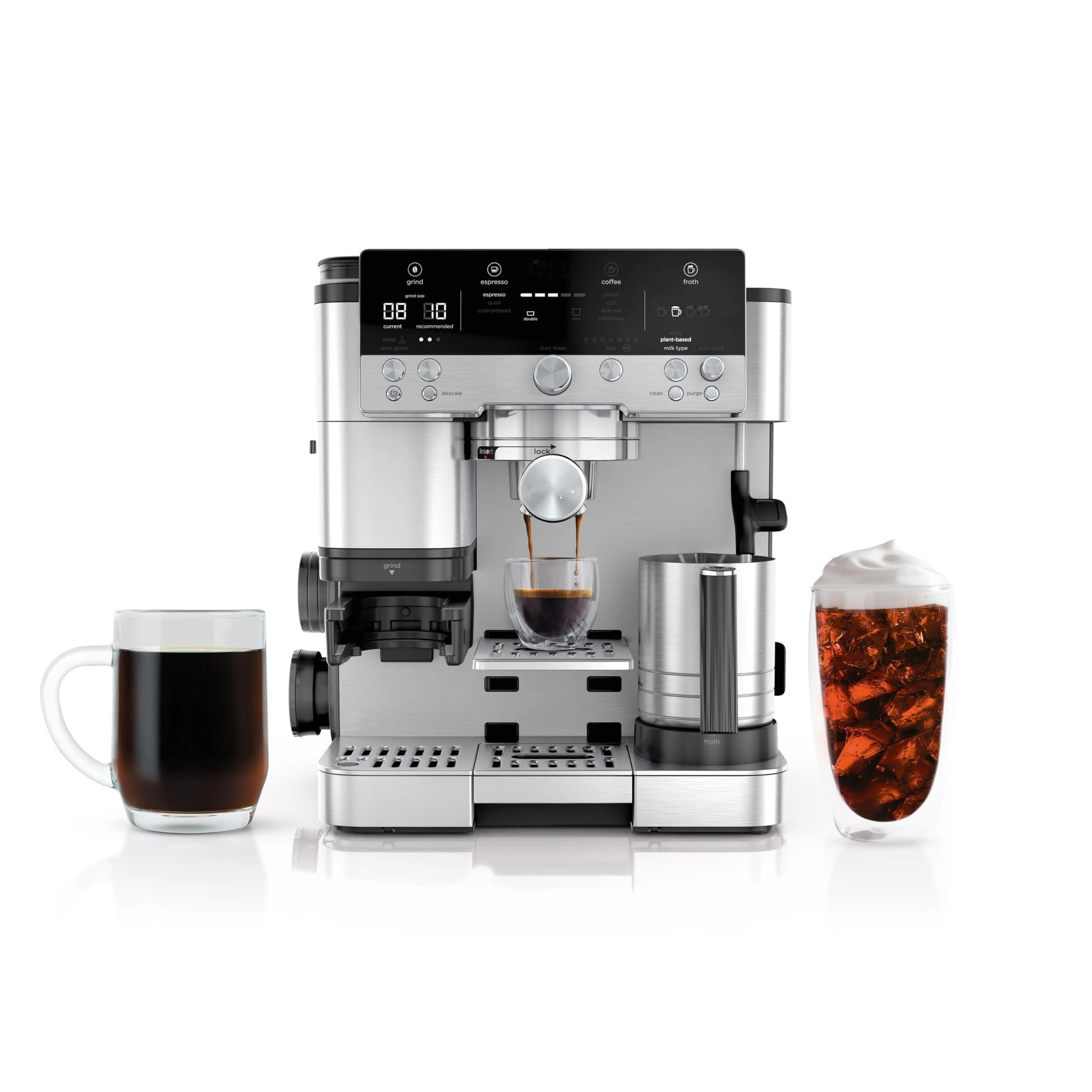 2025 Cafetera R-ES601 Luxe Café Premier Series, espresso, café filtrado, cold brew, molinillo, prensador, espumador, color plateado