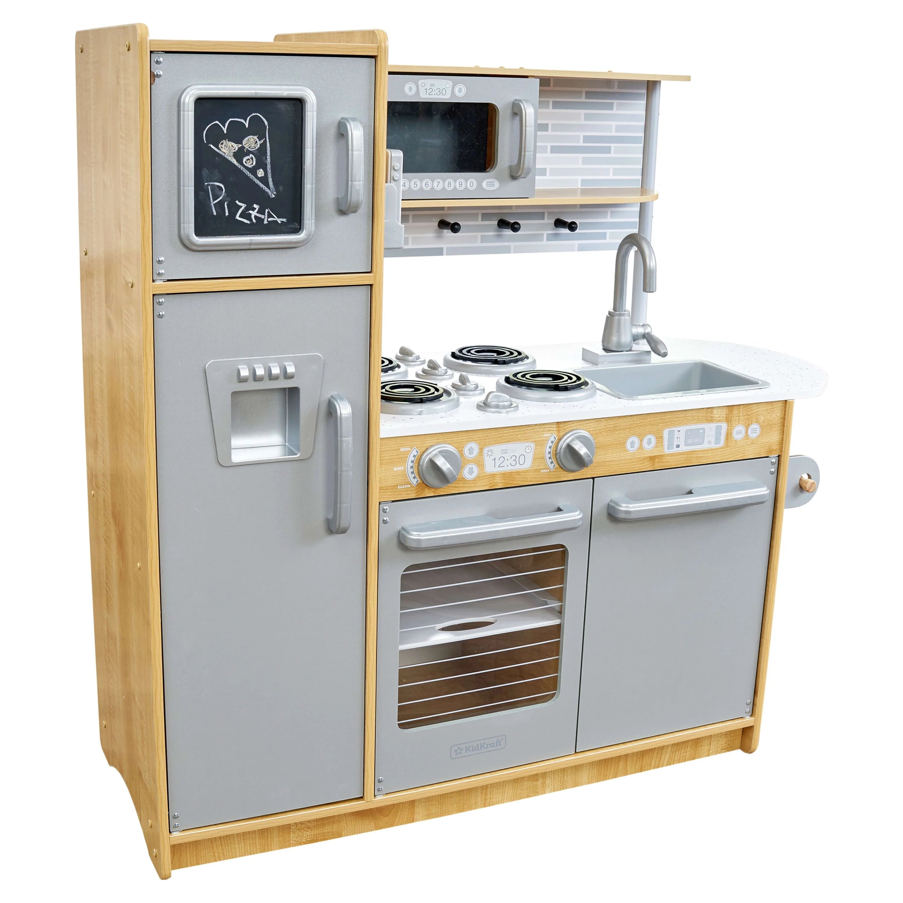 Cocina de Juego KidKraft Uptown Natural con Pizarrón y Soporte para Toallas