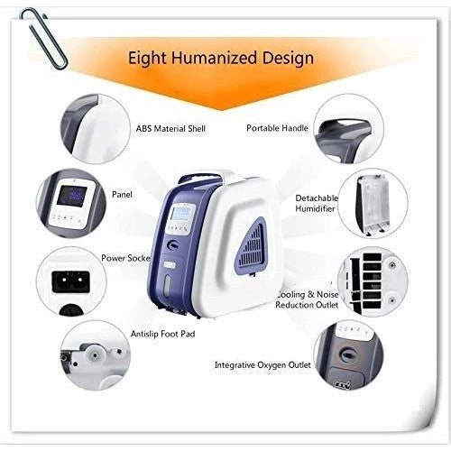 Generador Portátil de Concentrador de Oxígeno COXTOD para Hogar, Ajustable 1-5L/min, 93% de Alta Pureza de Aire, Modelo AM-1