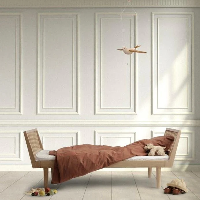 2025 Cabezal y pie de cama de repuesto para cama Eli KAS Kopenhagen – Madera maciza de roble certificada FSC | Diseño modular 4-en-1 | Para daybed, cama combinada y cama junior | Sin colchón ni estructura