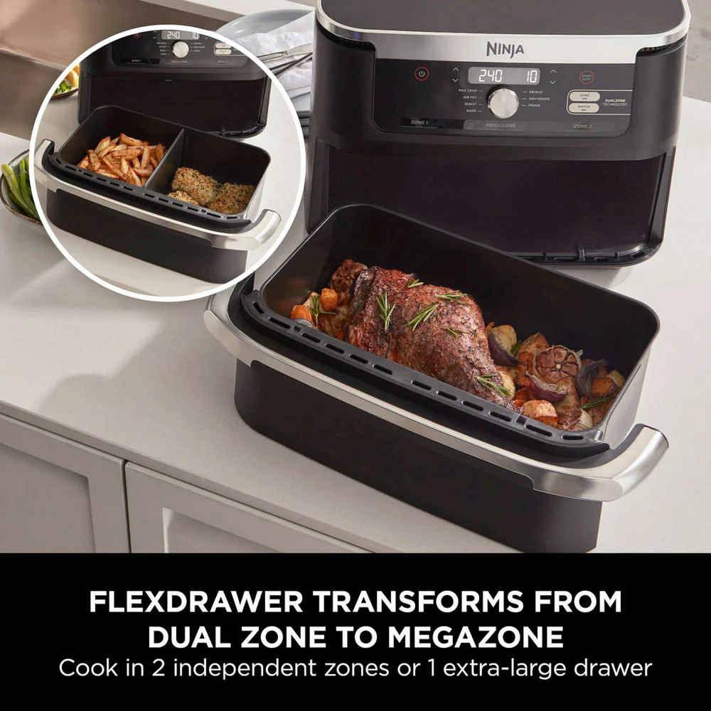 2025 Freidora de Aire Caliente Ninja Foodi FlexDrawer AF500UK 10,4L - Negro – Liquidación