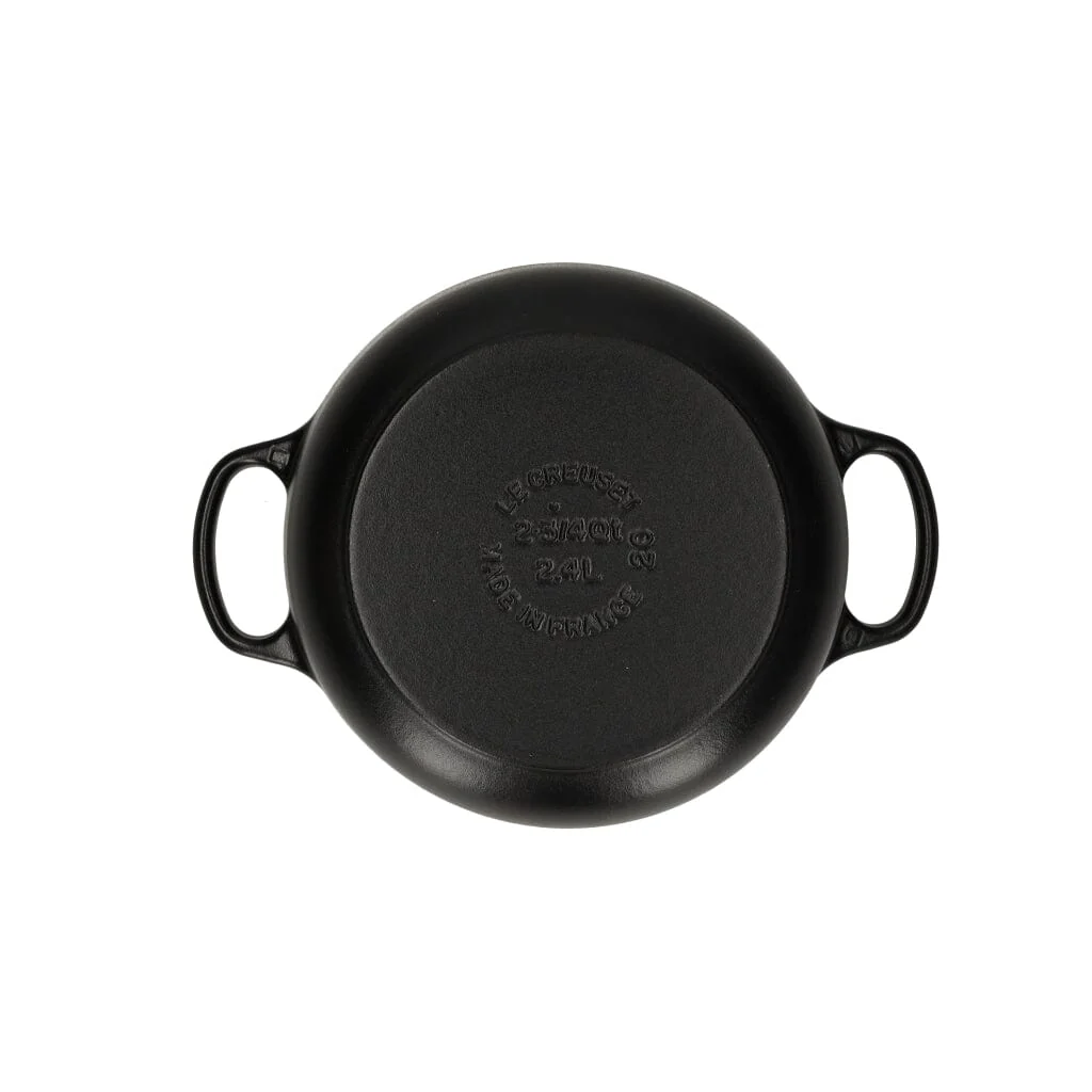 2025 Le Creuset - Sartén para asar / guisar Signature redonda negro mate 20 cm 2,4 l (interior negro)