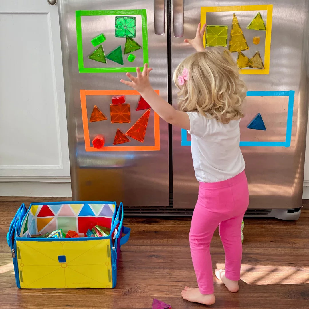 MAGNA-TILES Clásico Set de Construcción Magnética de 100 Piezas, ¡La Marca ORIGINAL de Construcción Magnética!