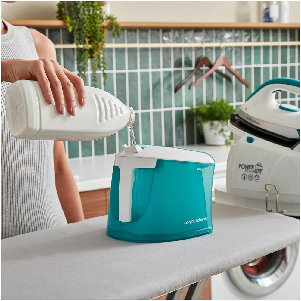 2025 Morphy Richards 332014 Power Steam Elite - Centro de planchado con sistema de autolimpieza, 1,35L, Verde - Planchado de alta gama - Sencillez y eficacia