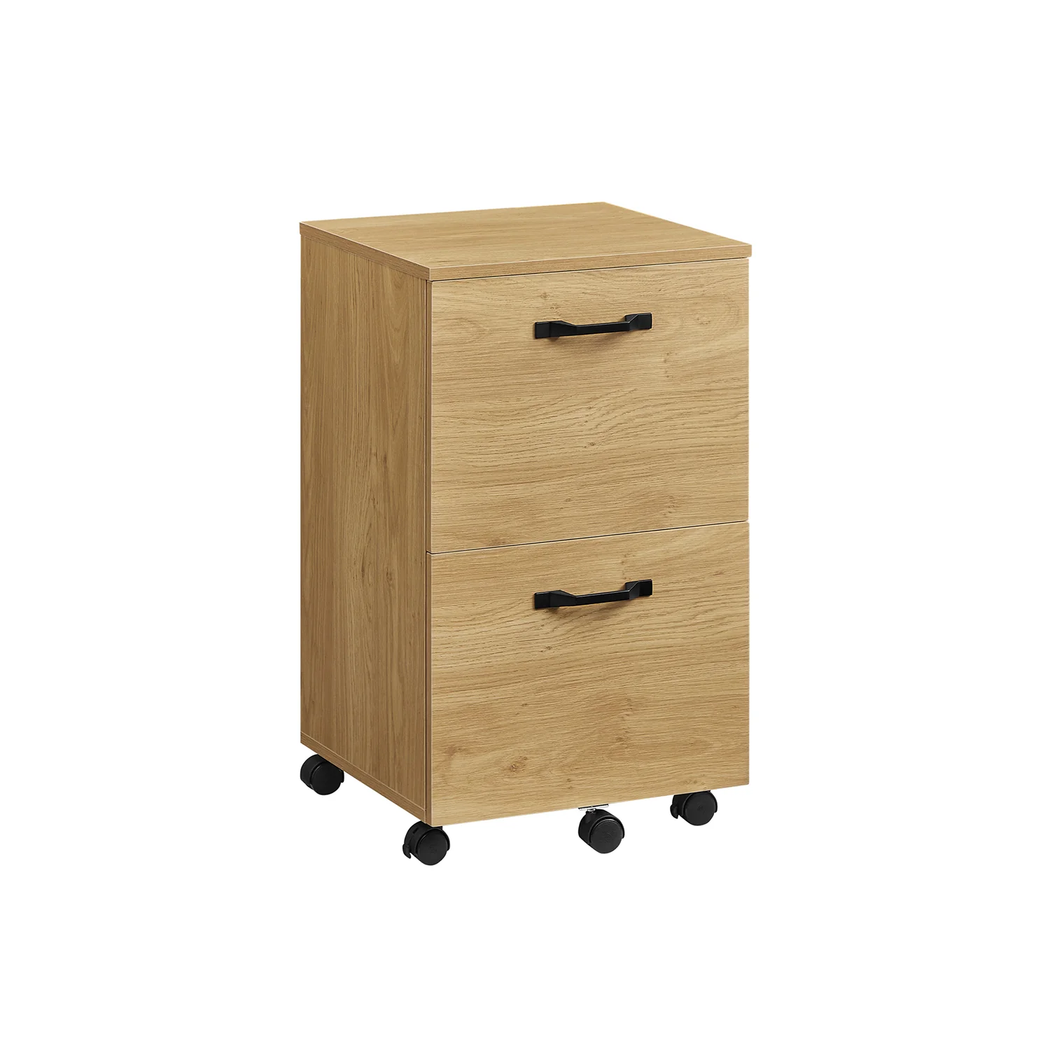 Archivador Industrial VASAGLE con 2 Cajones y Ruedas – Mueble de Oficina Móvil para Carpetas Colgantes Formato A4 y Carta, Estilo Rústico Marrón y Negro