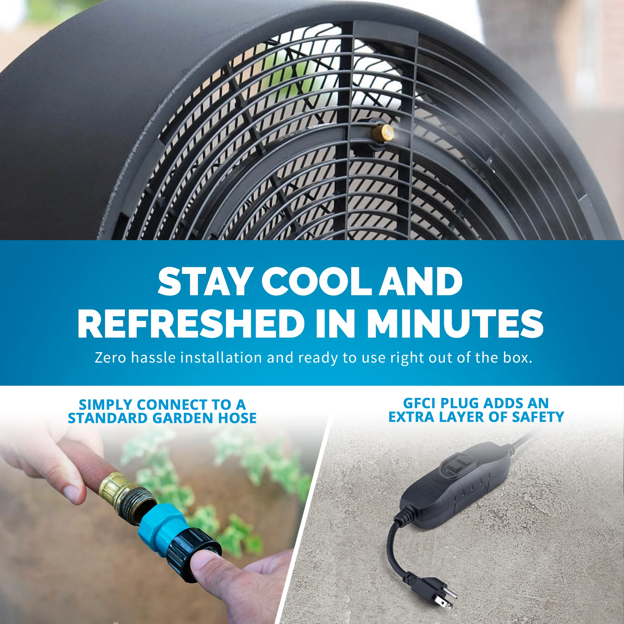2025 Ventilador Nebulizador para Exteriores Newair – 1,600 CFM