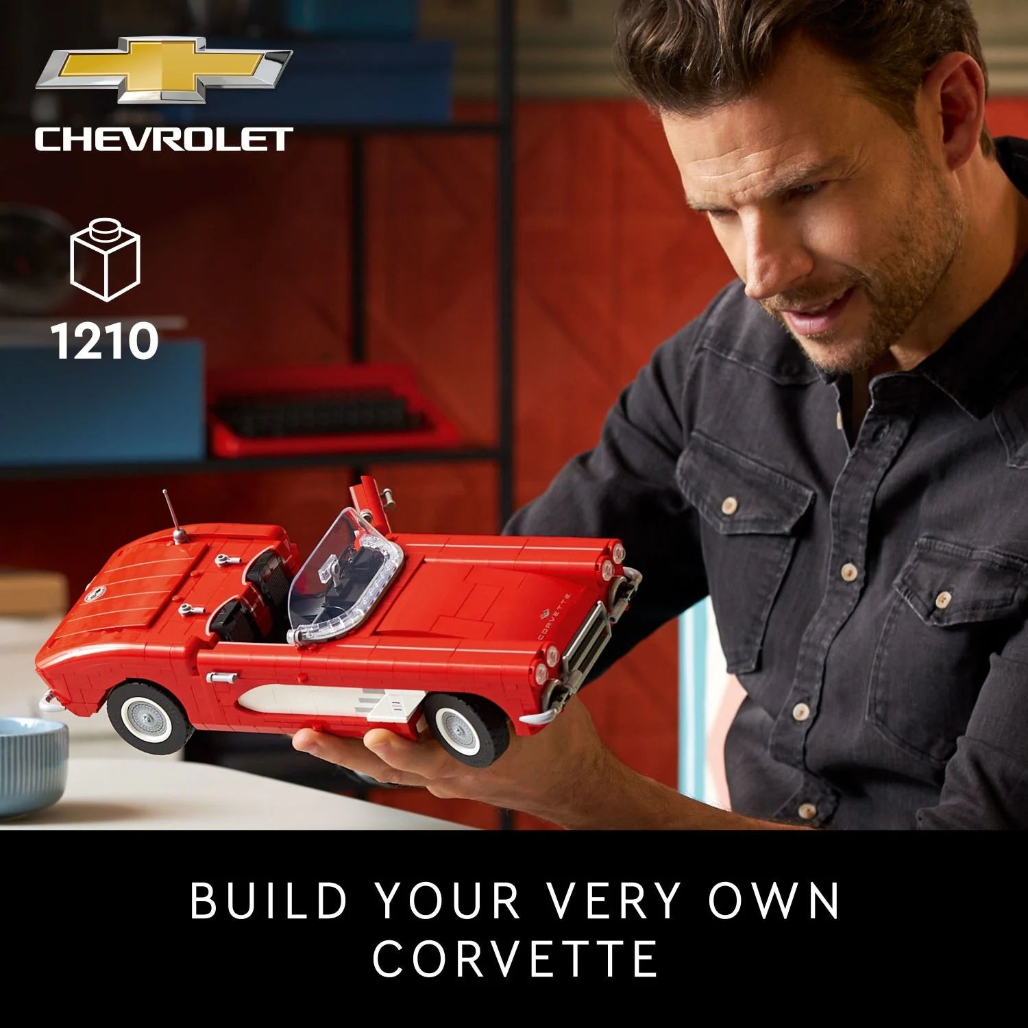 LEGO Icons Corvette 10321 – Set de Construcción de Coche Clásico para Adultos, Idea de Regalo para Amantes de los Autos Clásicos, Construye y Exhibe esta Réplica de un Icónico Auto Americano