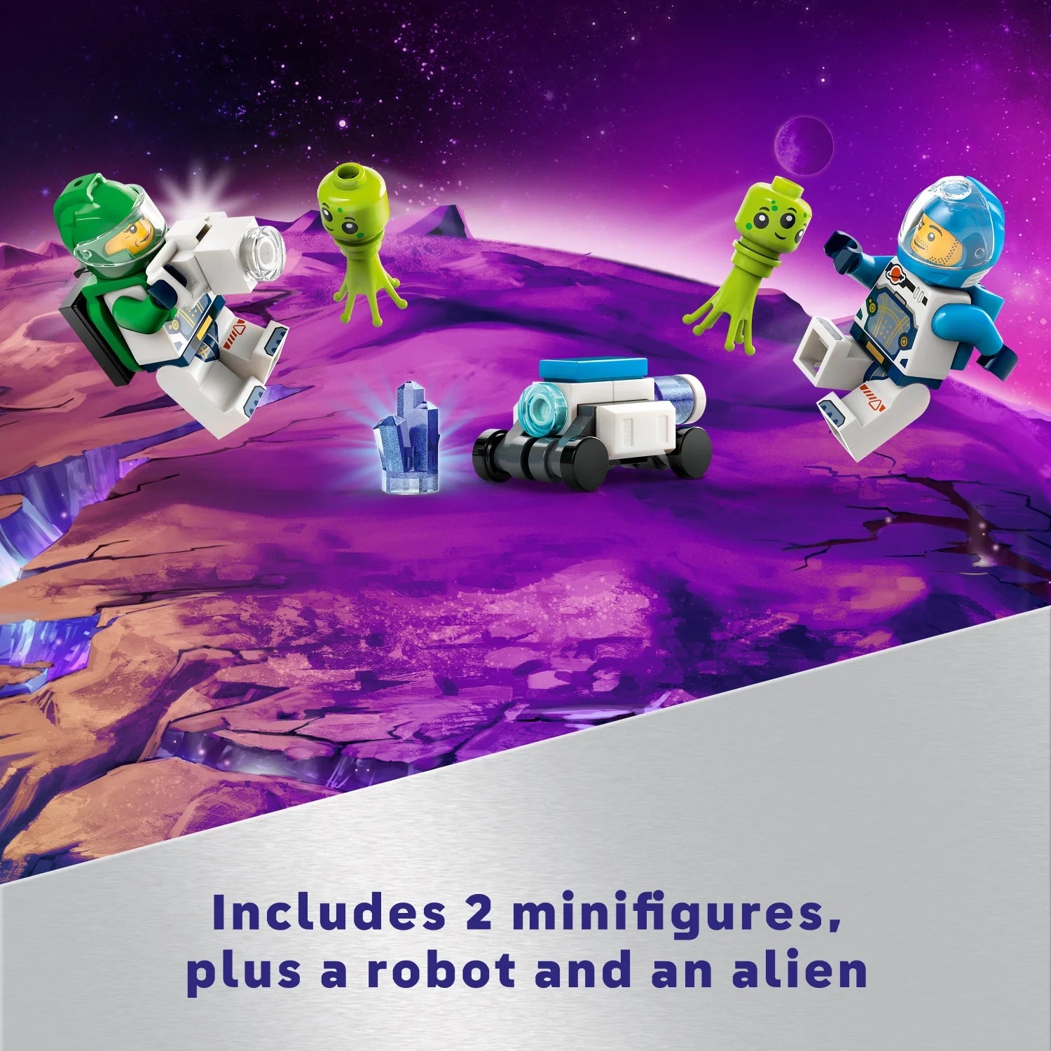 LEGO City Explorador Espacial Rover y Vida Alienígena, Juguete Espacial para Niños y Niñas de 6 Años en Adelante con 2 Minifiguras, Robot y Figuras Extraterrestres, Juguete STEM de Juego Imaginativo, 60431
