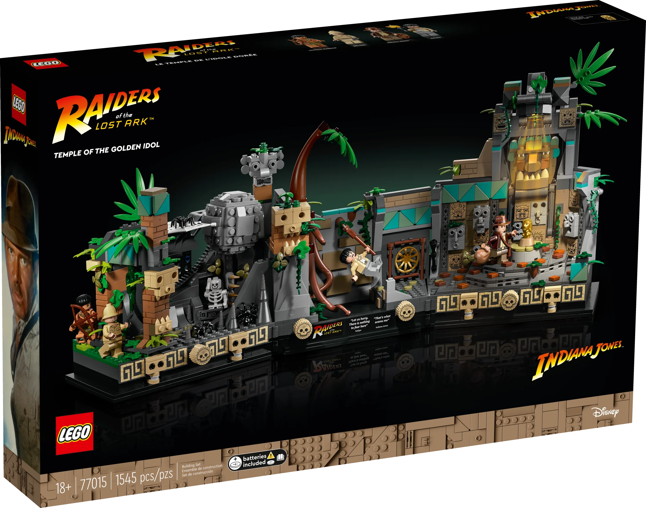 LEGO Indiana Jones Templo del Ídolo de Oro 77015 – Proyecto de Construcción para Adultos, Escena Icónica de la Película Los Cazadores del Arca Perdida, incluye 4 minifiguras: Indiana Jones, Satipo, Belloq y un Guerrero Hovitos