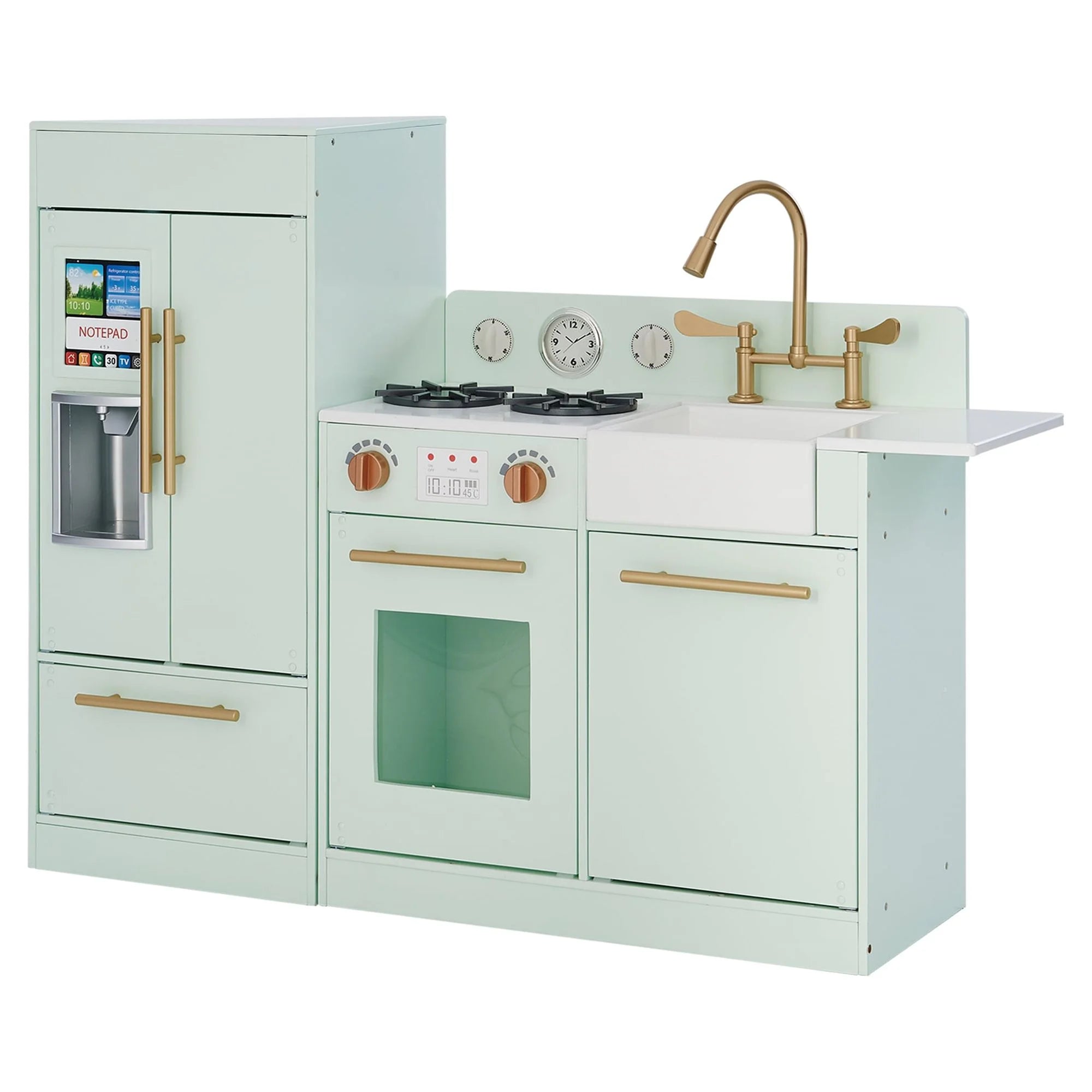 2025 Cocina de Juguete Teamson Kids Little Chef Charlotte con Refrigerador Independiente, Unidad de Cocina Separada y Características Interactivas, Mint