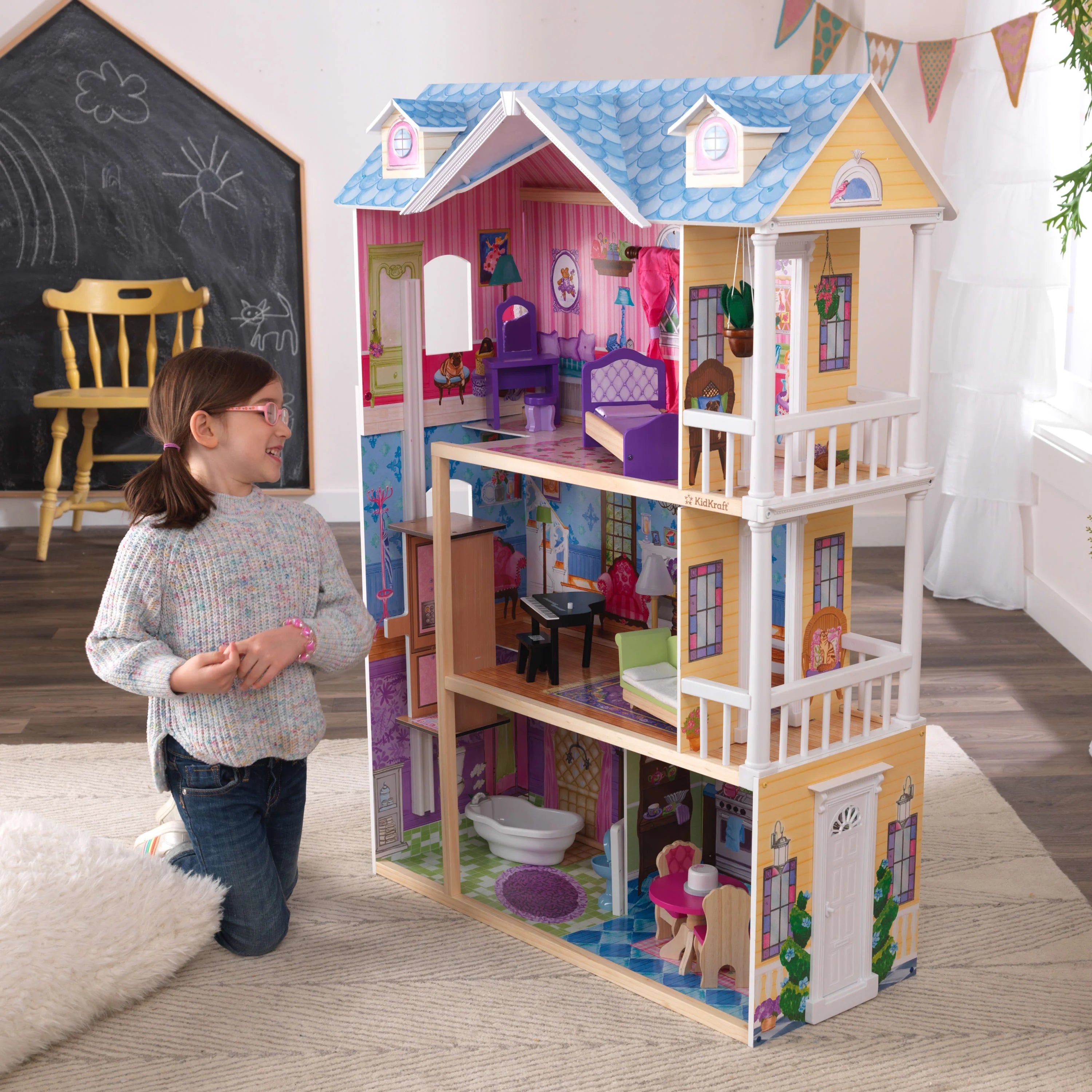 Casa de Muñecas de Madera KidKraft My Dreamy con 14 Accesorios