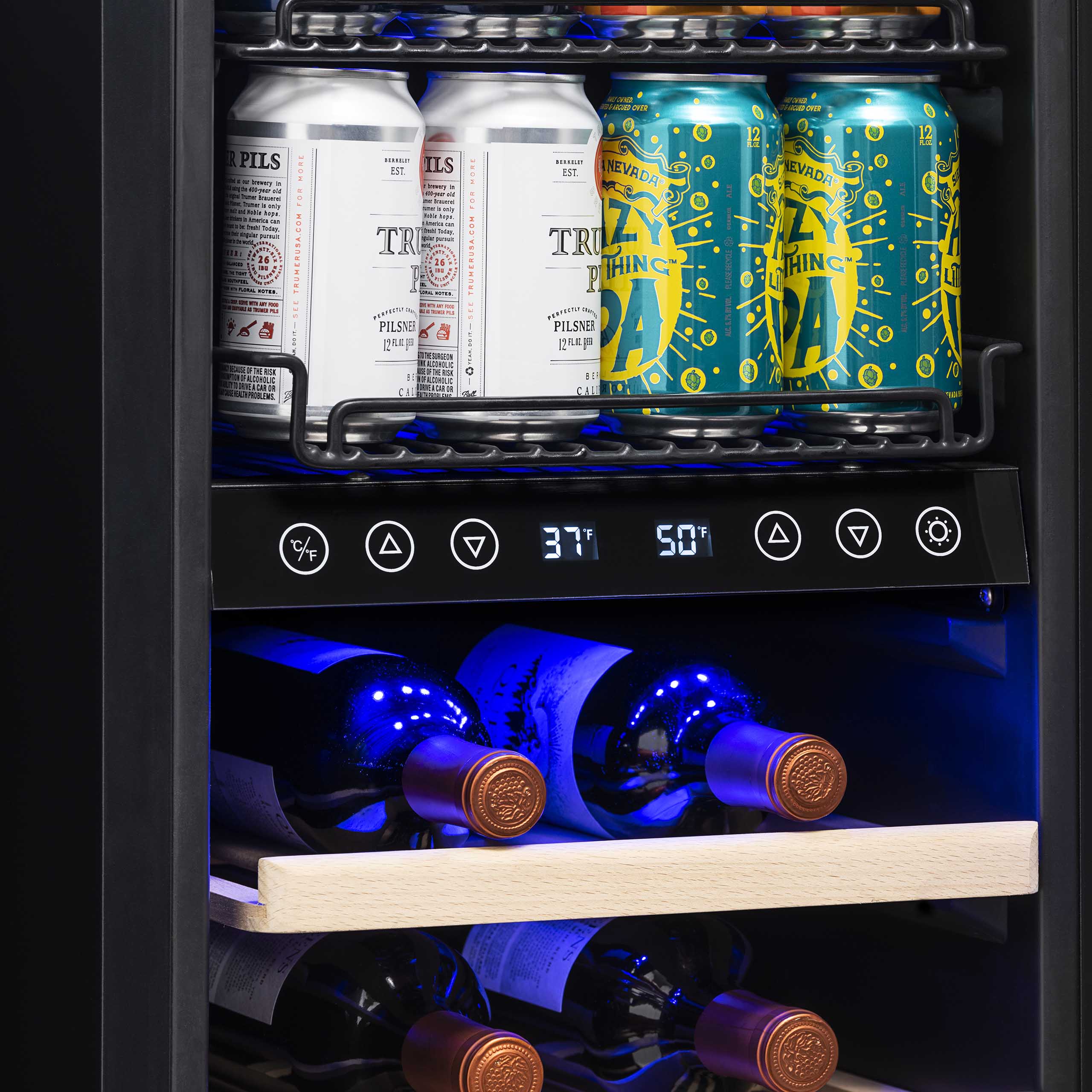 2025 Newair® Refrigerador Empotrable de Doble Zona para Bebidas – 48 Latas y 9 Botellas – 15 Pulgadas