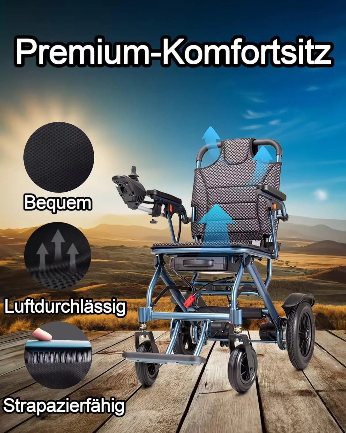 2025 Silla de ruedas eléctrica plegable ByteTecpeak D04 – ligera, potente y fácil de transportar