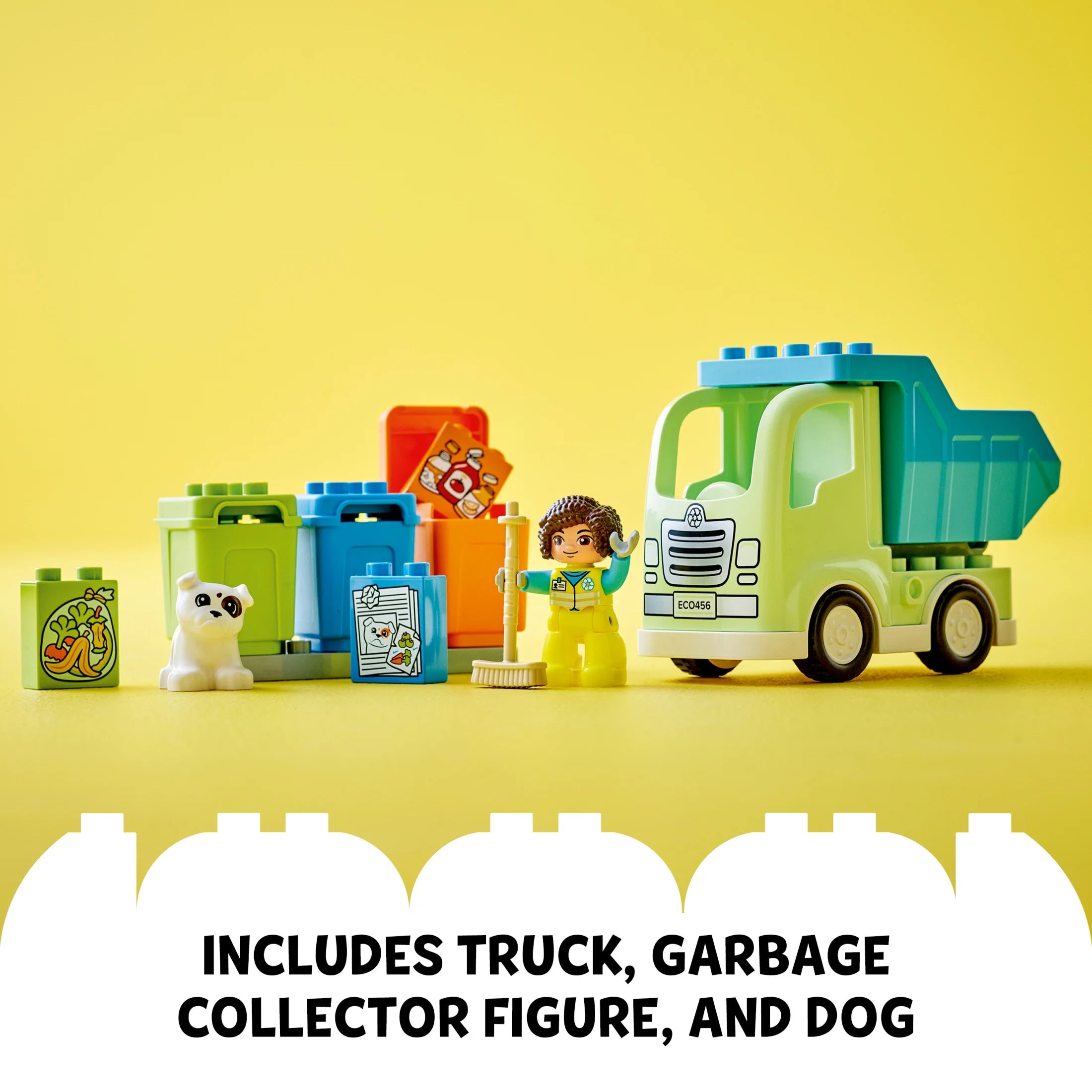 LEGO DUPLO Ciudad Camión de Reciclaje 10987, Set de Construcción de Juguete, Aprende Jugando con este Regalo Creativo STEM para Niños y Niñas de 2 Años en Adelante, Incluye 3 Contenedores para Clasificar la Basura