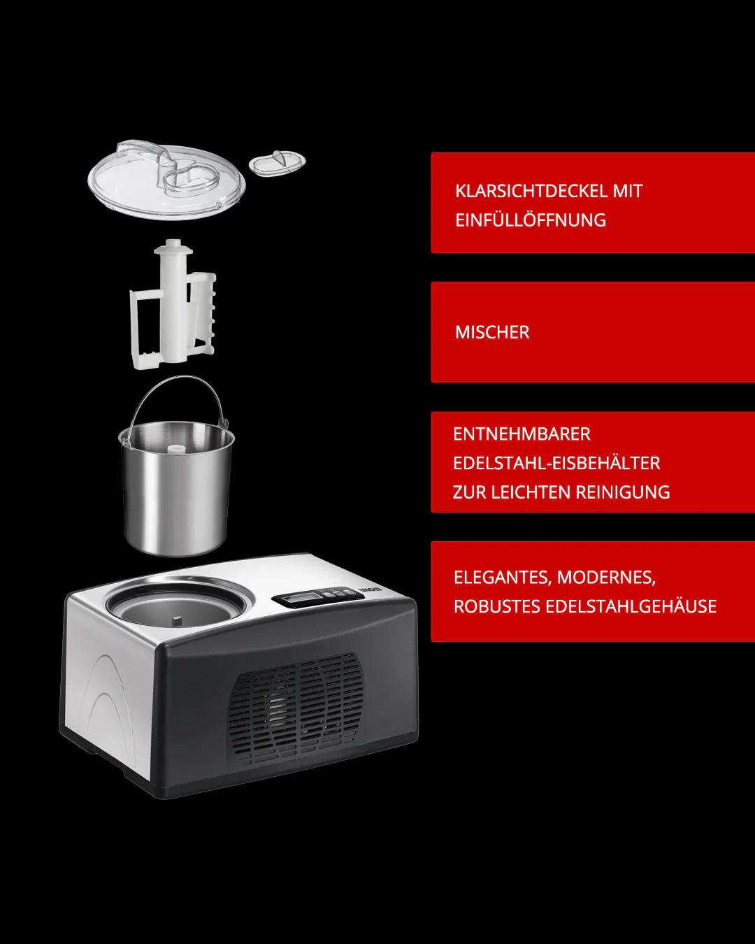 2025 Máquina de hielo Cortina 1,5 L