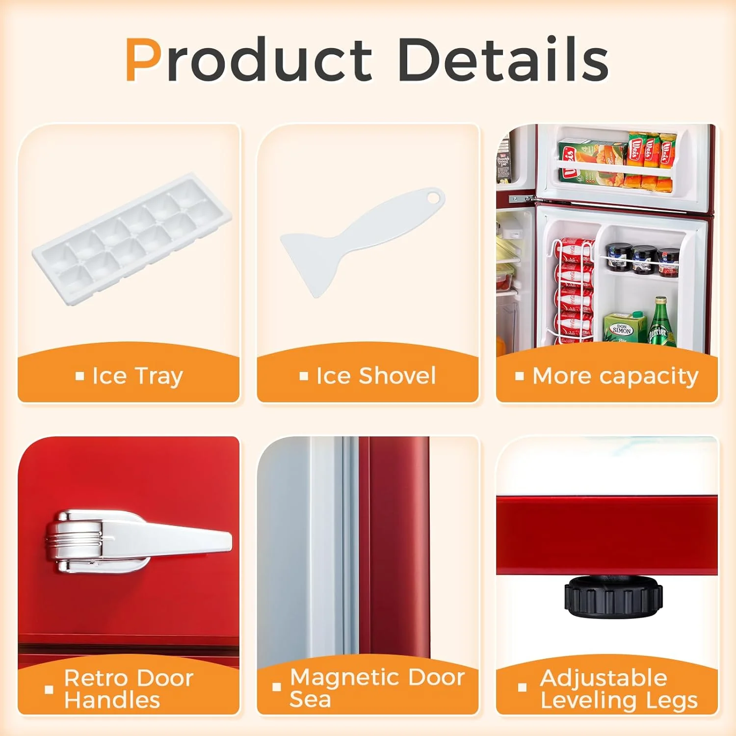 2025 Refrigerador compacto Antarctic Star con congelador separado, mini nevera de doble puerta, estantes ajustables y desmontables, estilo retro de acero inoxidable, para sala/cocina/dormitorio/oficina, 3,2 pies³, verde