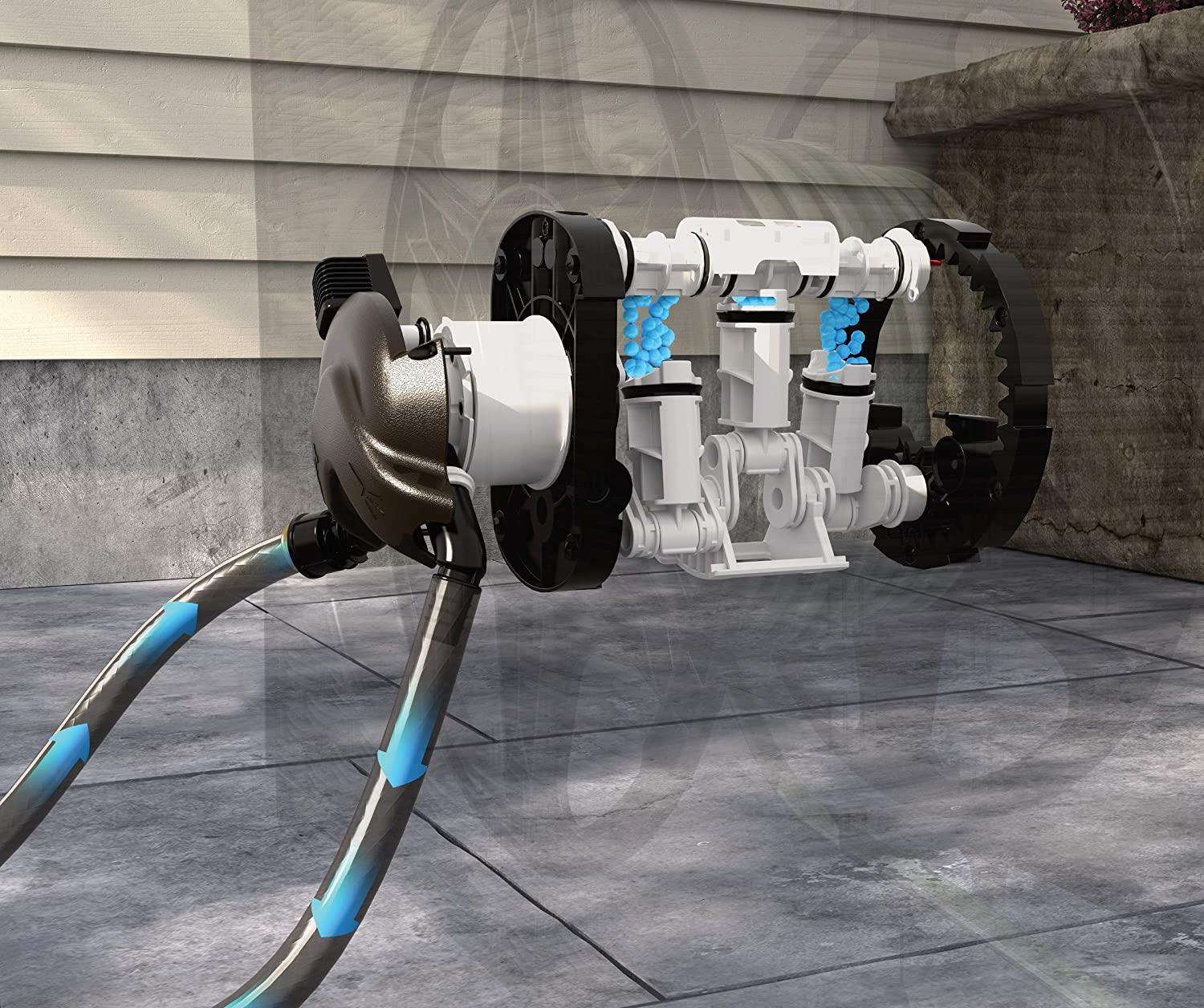 Suncast Aquawinder Carrete para Manguera de Jardín en Estilo Ratán de 125' – Ligero, Portátil, Enrollador Automático de Agua Sin Esfuerzo – Color Java