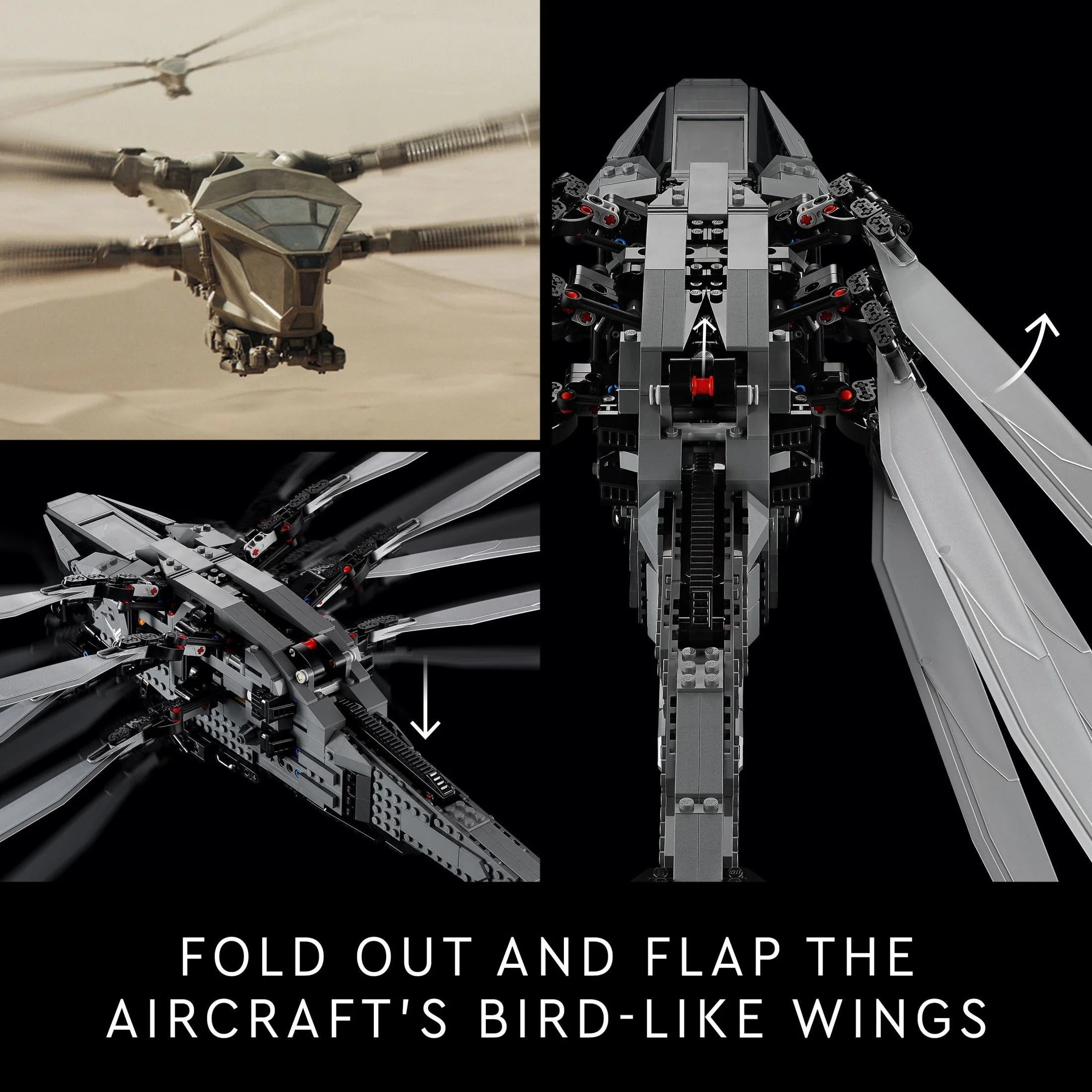 LEGO Icons Ornitóptero Real de los Atreides de Dune 10327 – Modelo Coleccionable Inspirado en Dune para Construir y Exhibir, Idea de Regalo para Adultos Fans de Películas de Ciencia Ficción, con 8 Minifiguras como Chani y el Barón Harkonnen